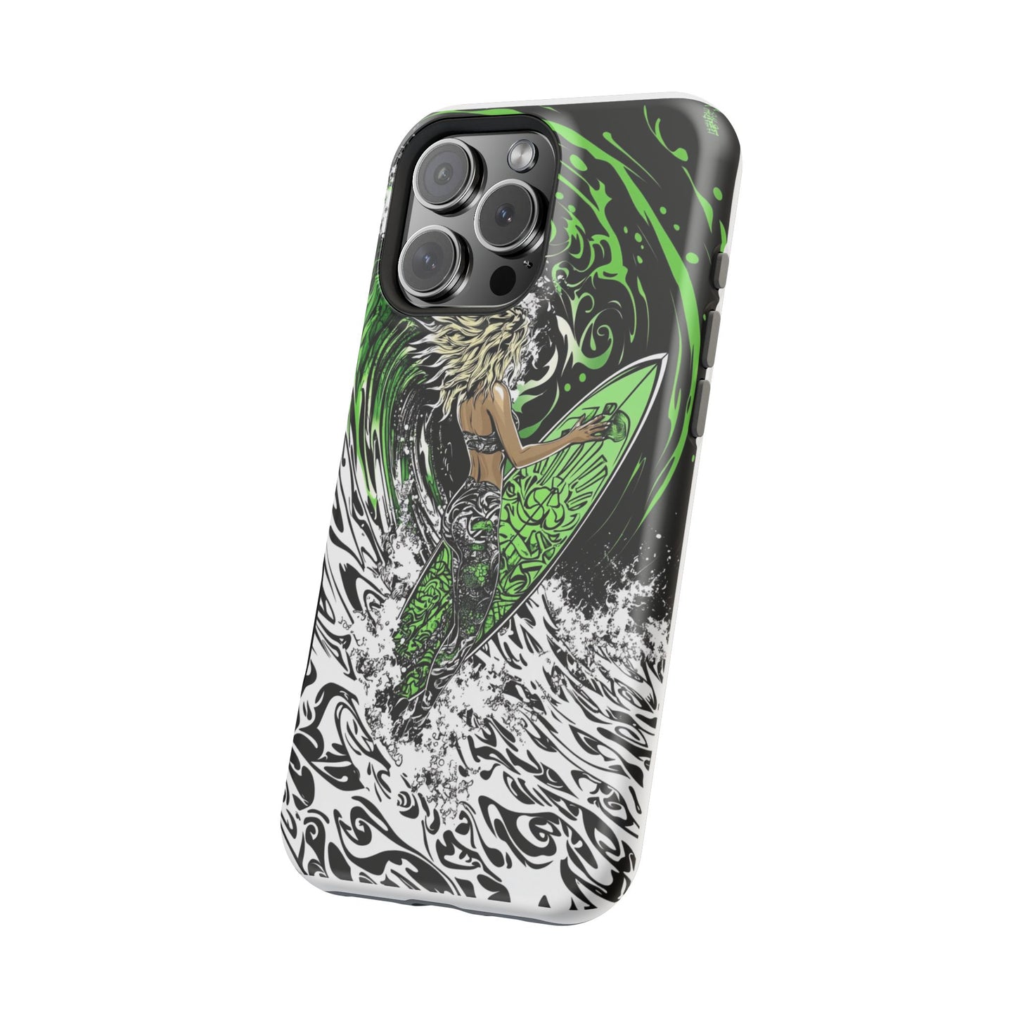 Luxurious Magnetic Wireless Charging Tough iPhone Case - "Surf's Up" by Moxie-Jay