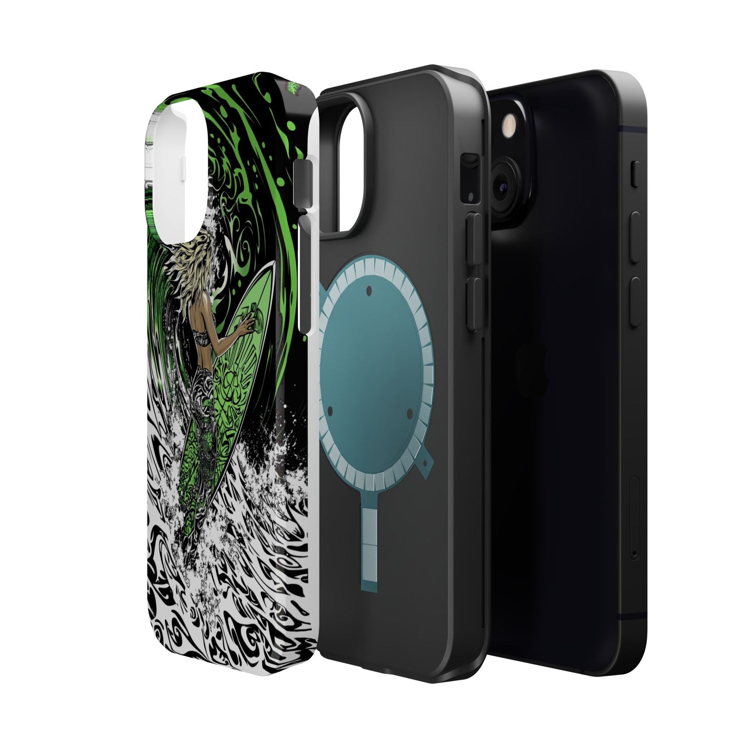 Luxurious Magnetic Wireless Charging Tough iPhone Case - "Surf's Up" by Moxie-Jay