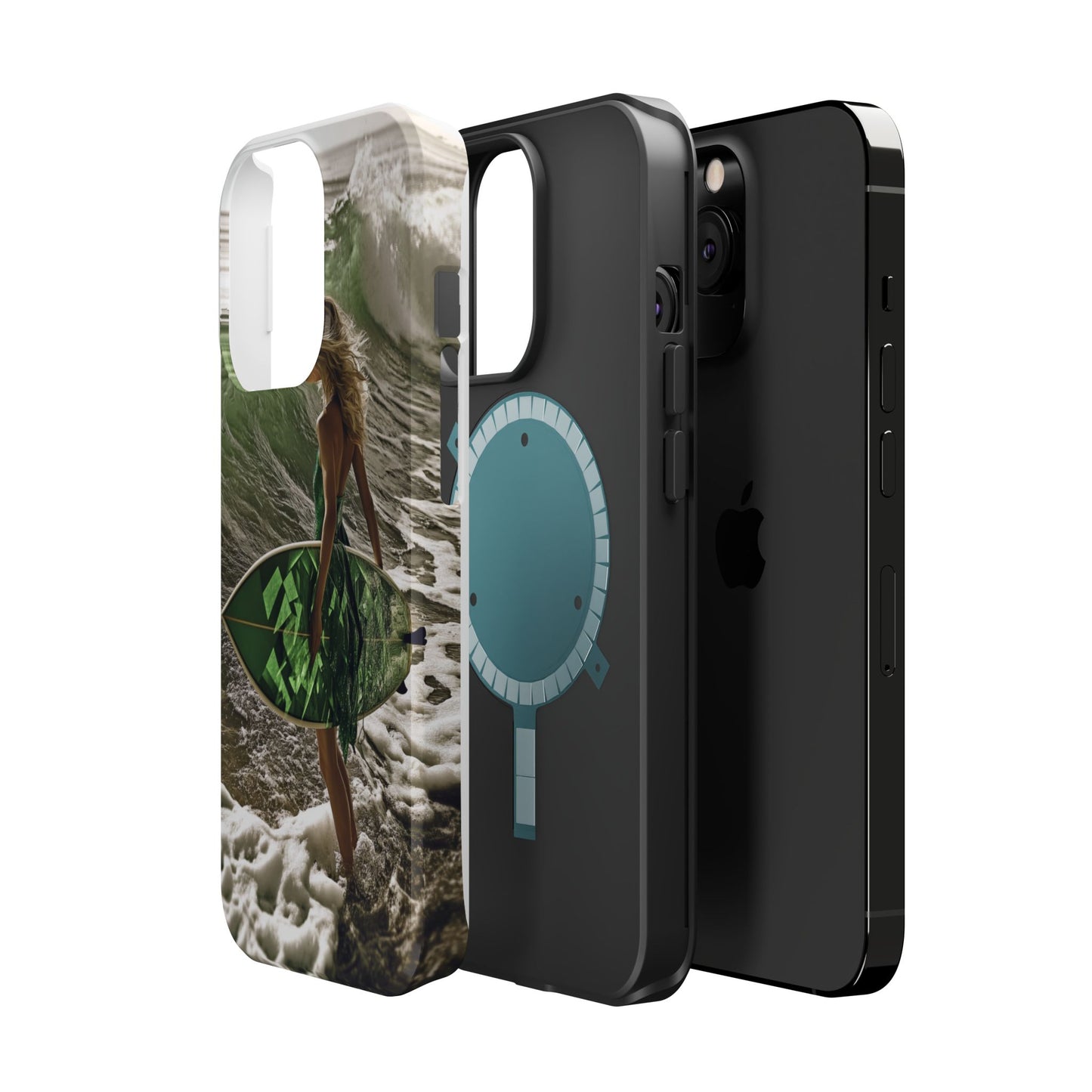 Surf's Up Chic" Luxury Magnetic Wireless Charging iPhone Case by Moxie Jay