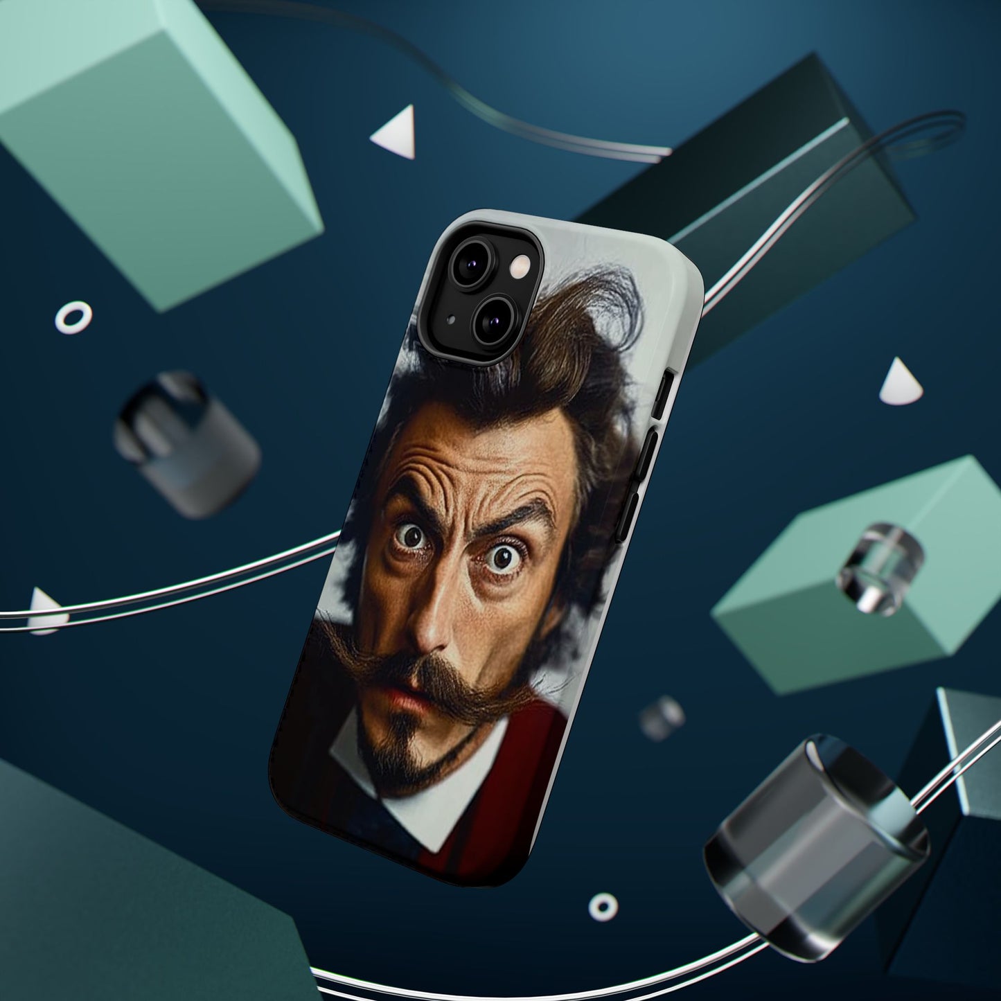 Luxurious Magnetic Wireless Charging Tough iPhone Case - “Close-Up Salvador Dali” by Moxie-Jay