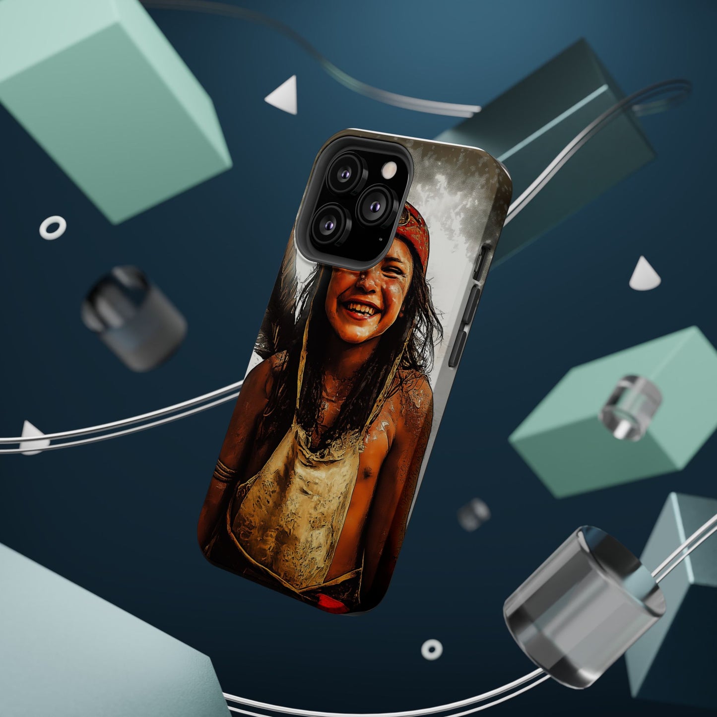 Luxurious Magnetic Wireless Charging Tough iPhone Case - Native Heritage Art by Moxie-Jay