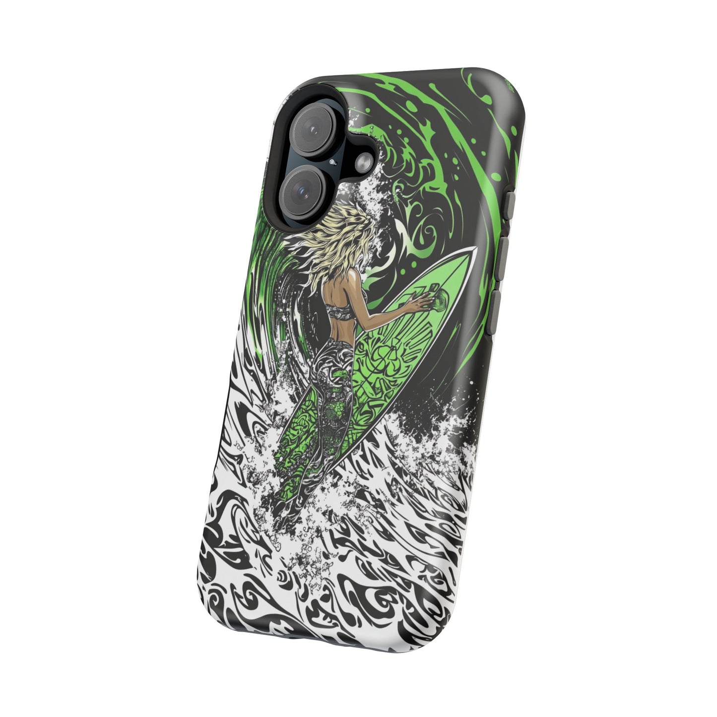 Luxurious Magnetic Wireless Charging Tough iPhone Case - "Surf's Up" by Moxie-Jay