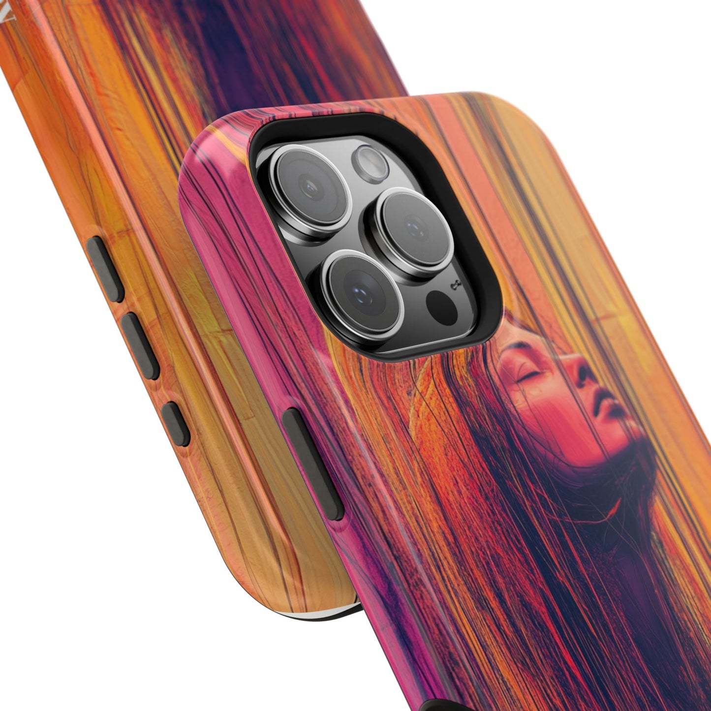 "Crimson Cascade" Luxury Magnetic Wireless Charging iPhone Case by Moxie Jay