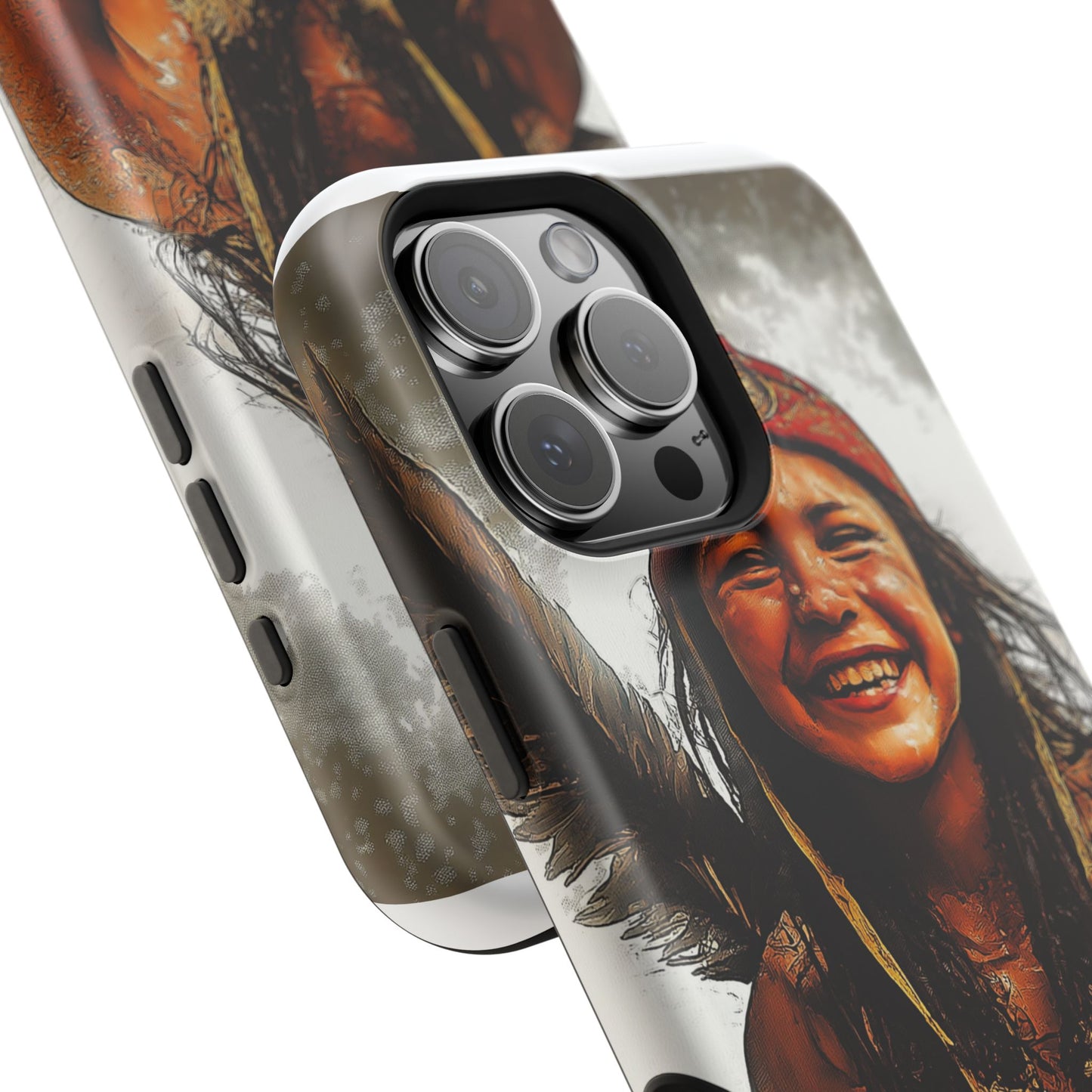Luxurious Magnetic Wireless Charging Tough iPhone Case - Native Heritage Art by Moxie-Jay