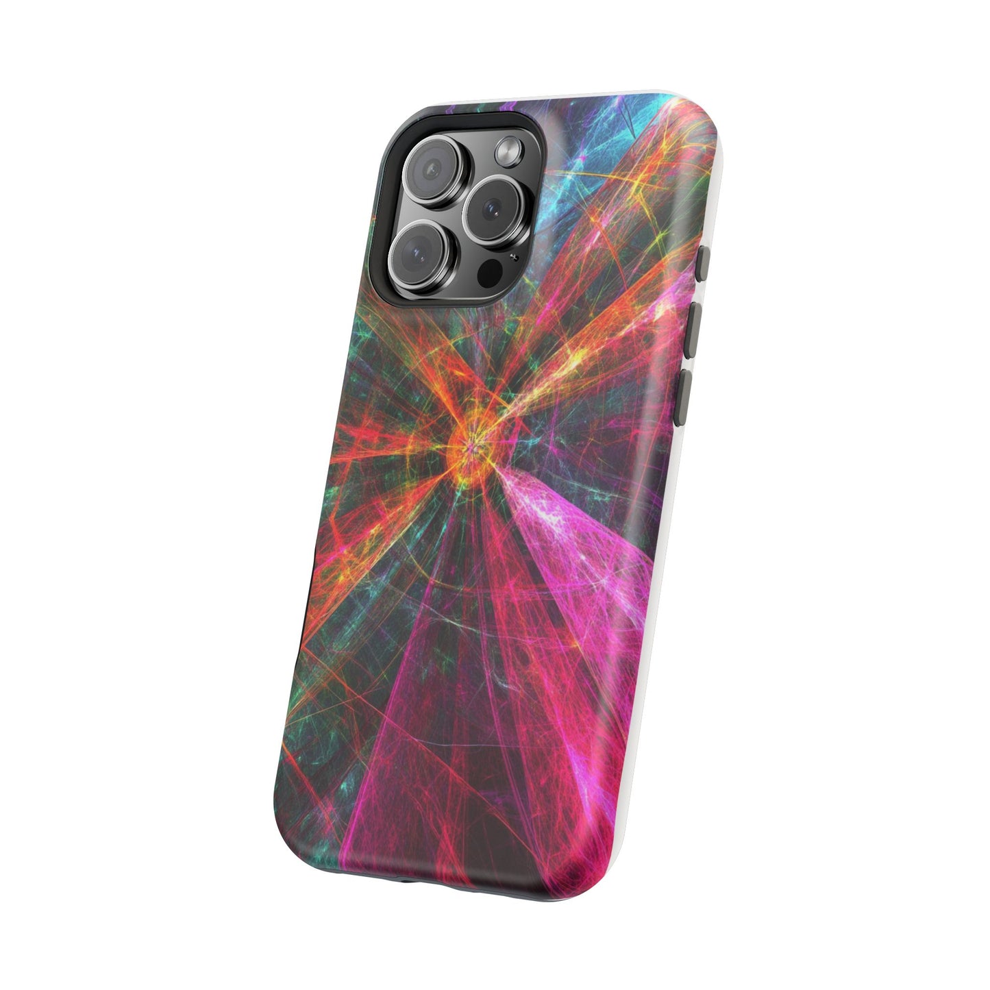 Luxurious Magnetic Wireless Charging Tough iPhone Case - “Trippy Starburst” by Moxie-Jay