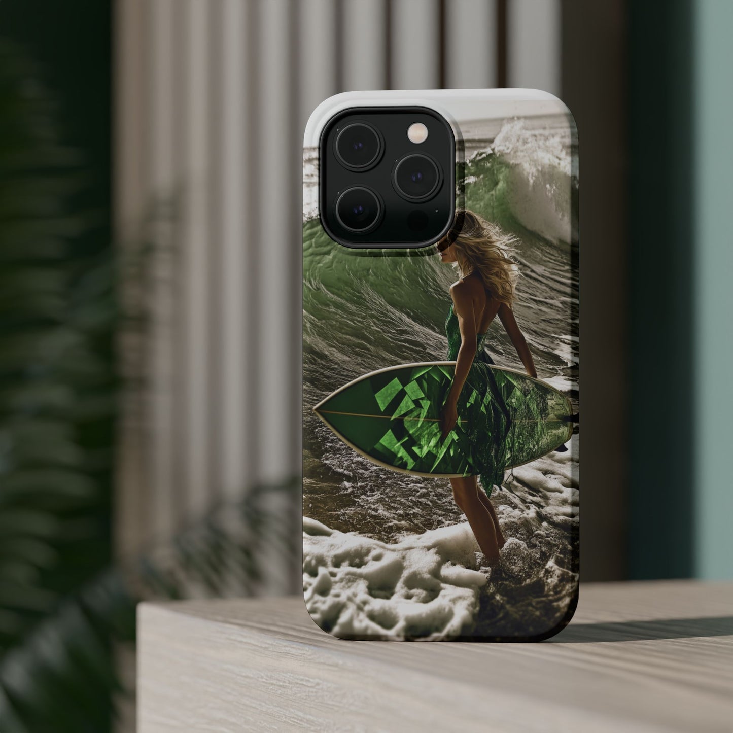Surf's Up Chic" Luxury Magnetic Wireless Charging iPhone Case by Moxie Jay