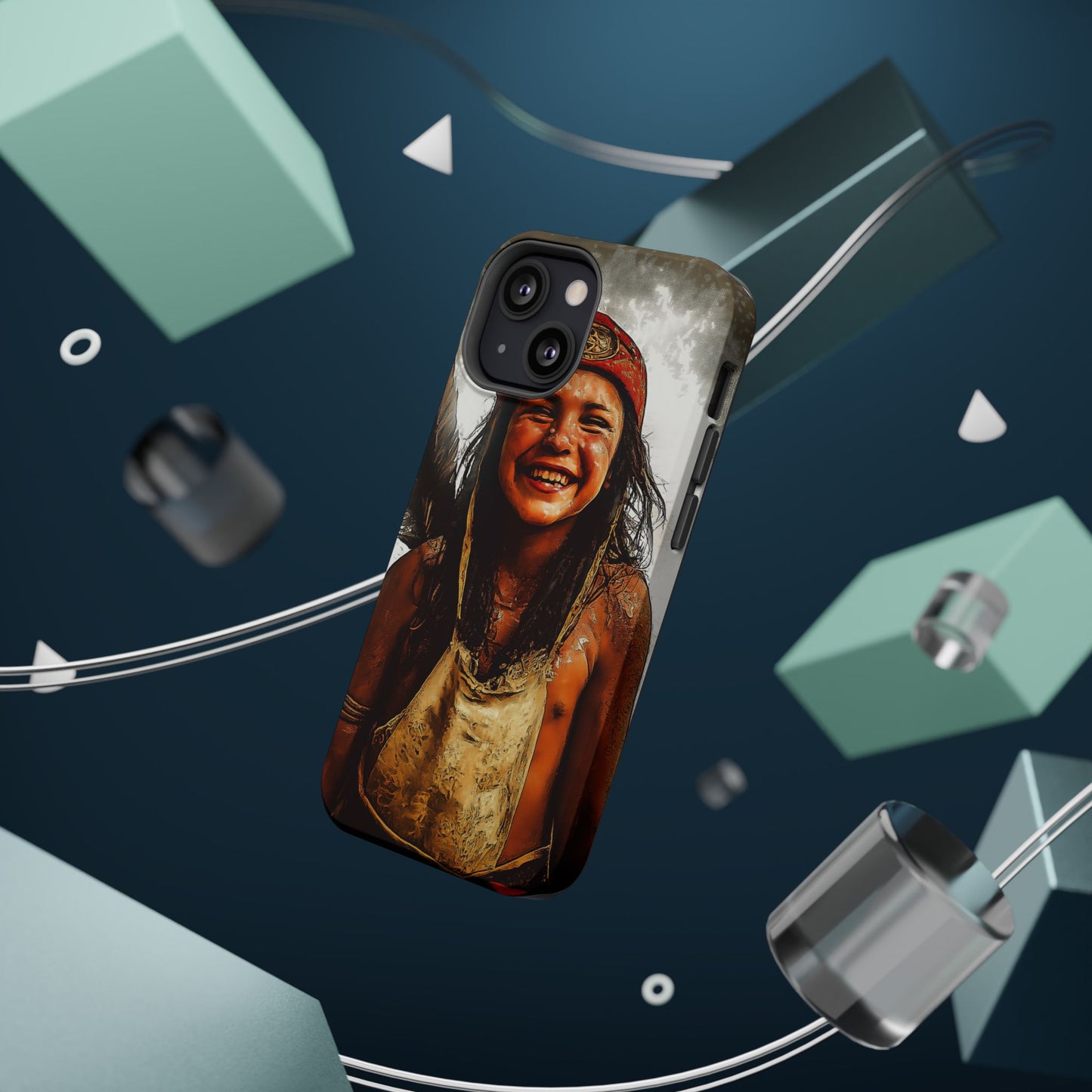 Luxurious Magnetic Wireless Charging Tough iPhone Case - Native Heritage Art by Moxie-Jay