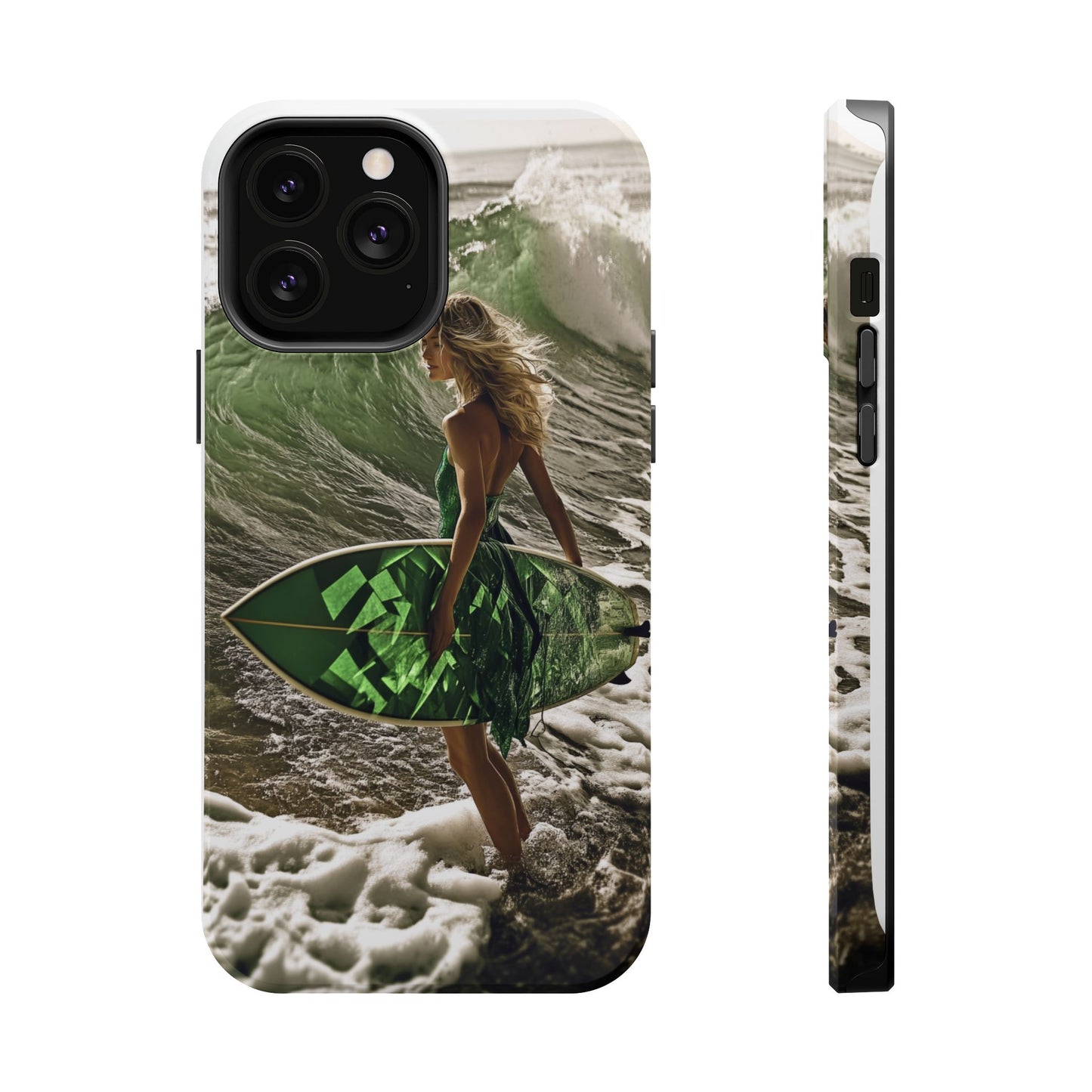 Surf's Up Chic" Luxury Magnetic Wireless Charging iPhone Case by Moxie Jay