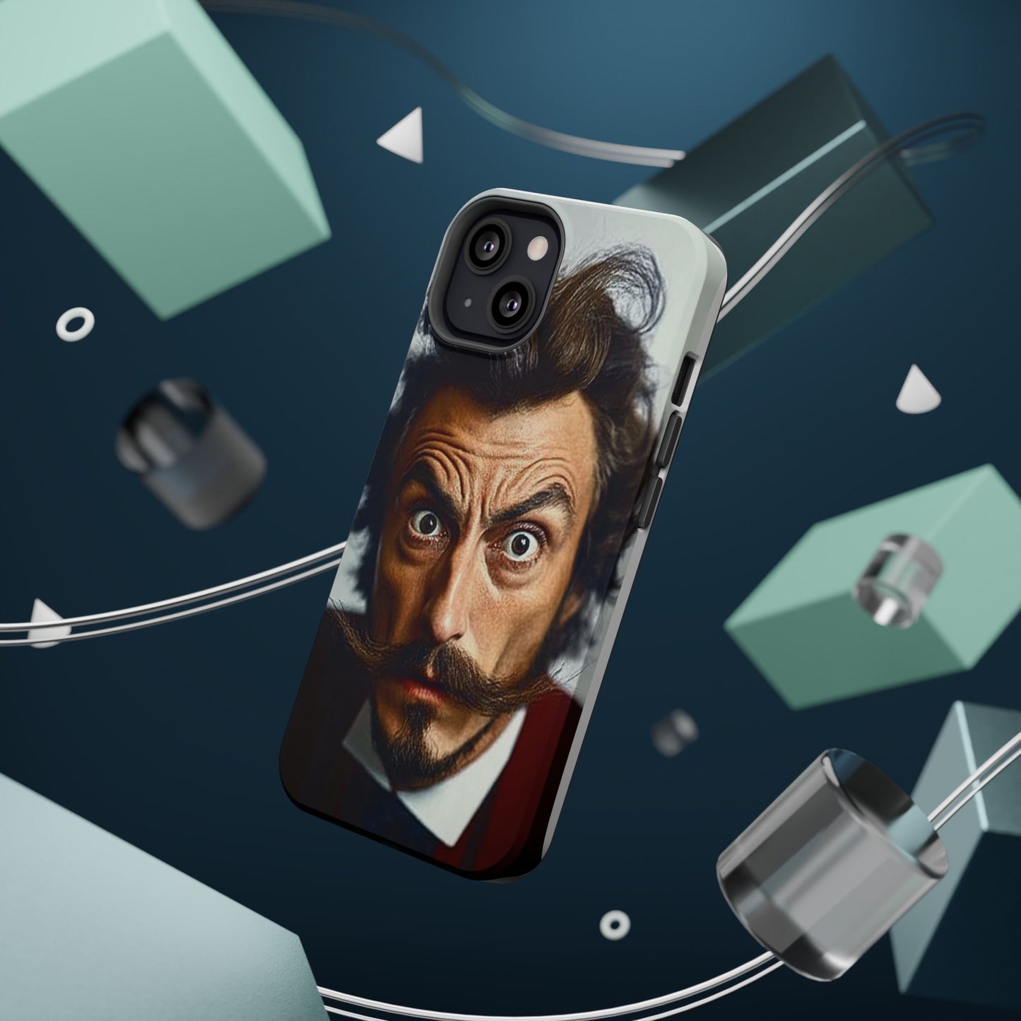 Luxurious Magnetic Wireless Charging Tough iPhone Case - “Close-Up Salvador Dali” by Moxie-Jay