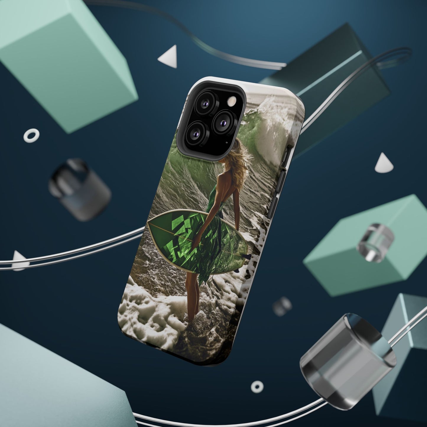 Surf's Up Chic" Luxury Magnetic Wireless Charging iPhone Case by Moxie Jay