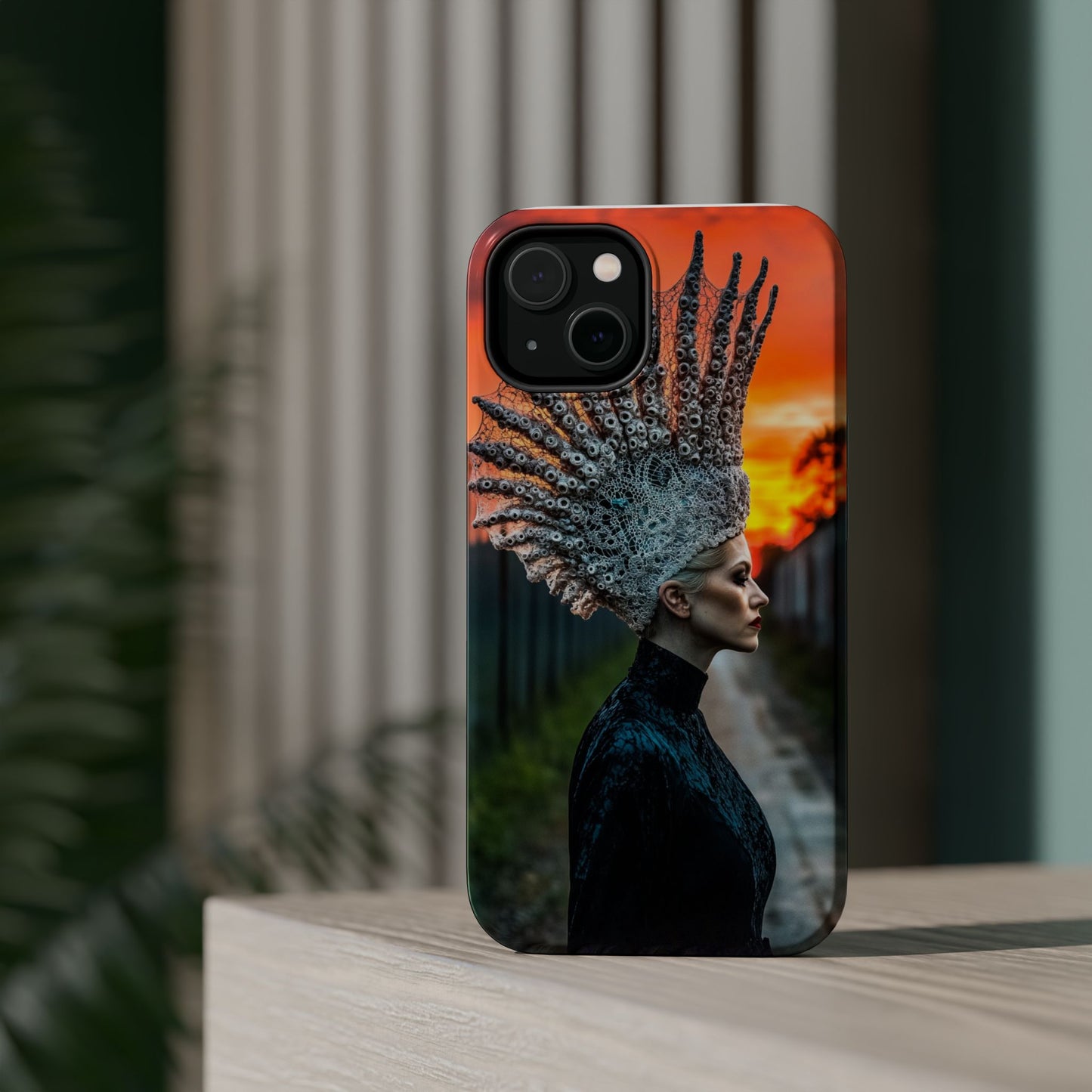 Sunset Goddess" Magnetic Wireless Charging iPhone Case by Moxie Jay