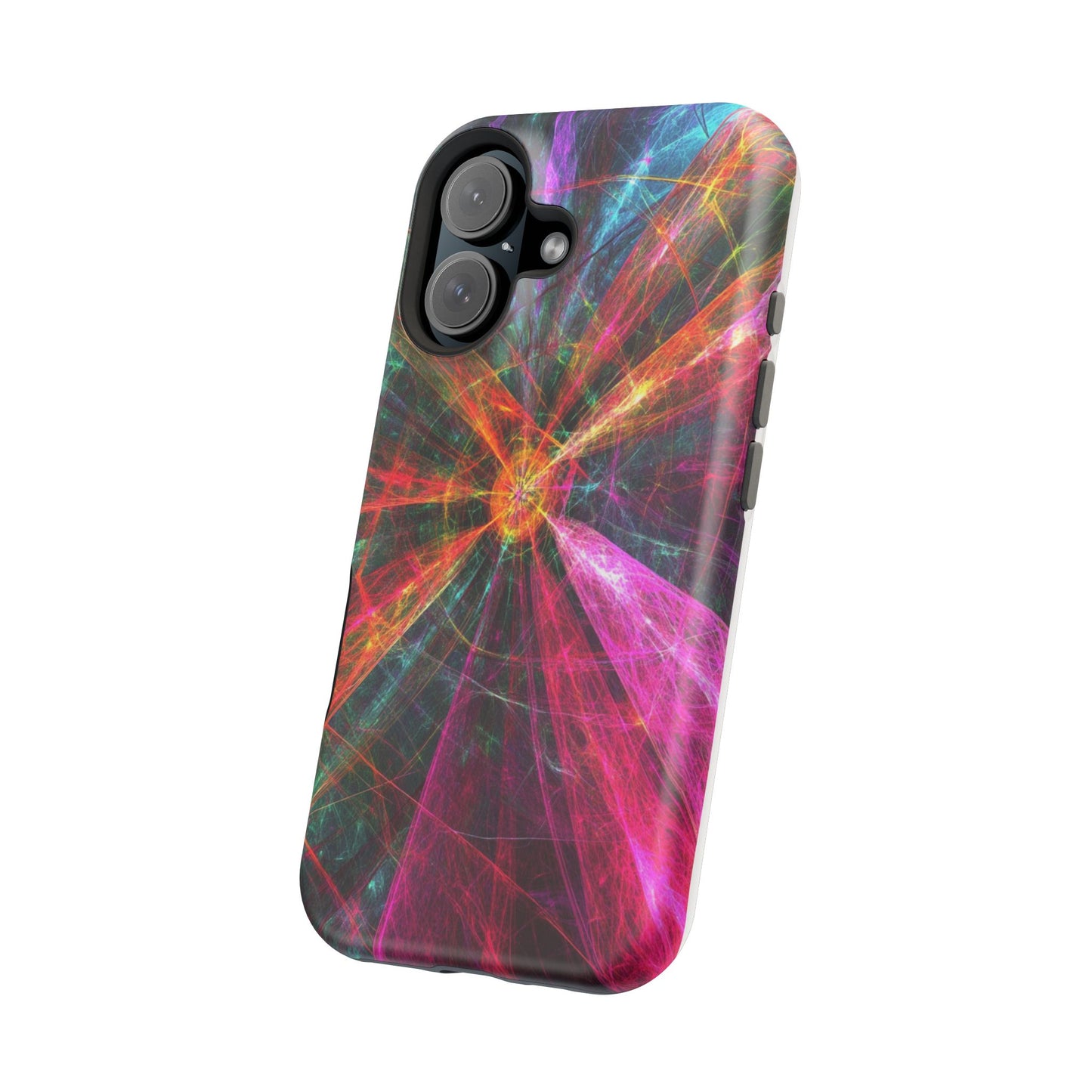 Luxurious Magnetic Wireless Charging Tough iPhone Case - “Trippy Starburst” by Moxie-Jay