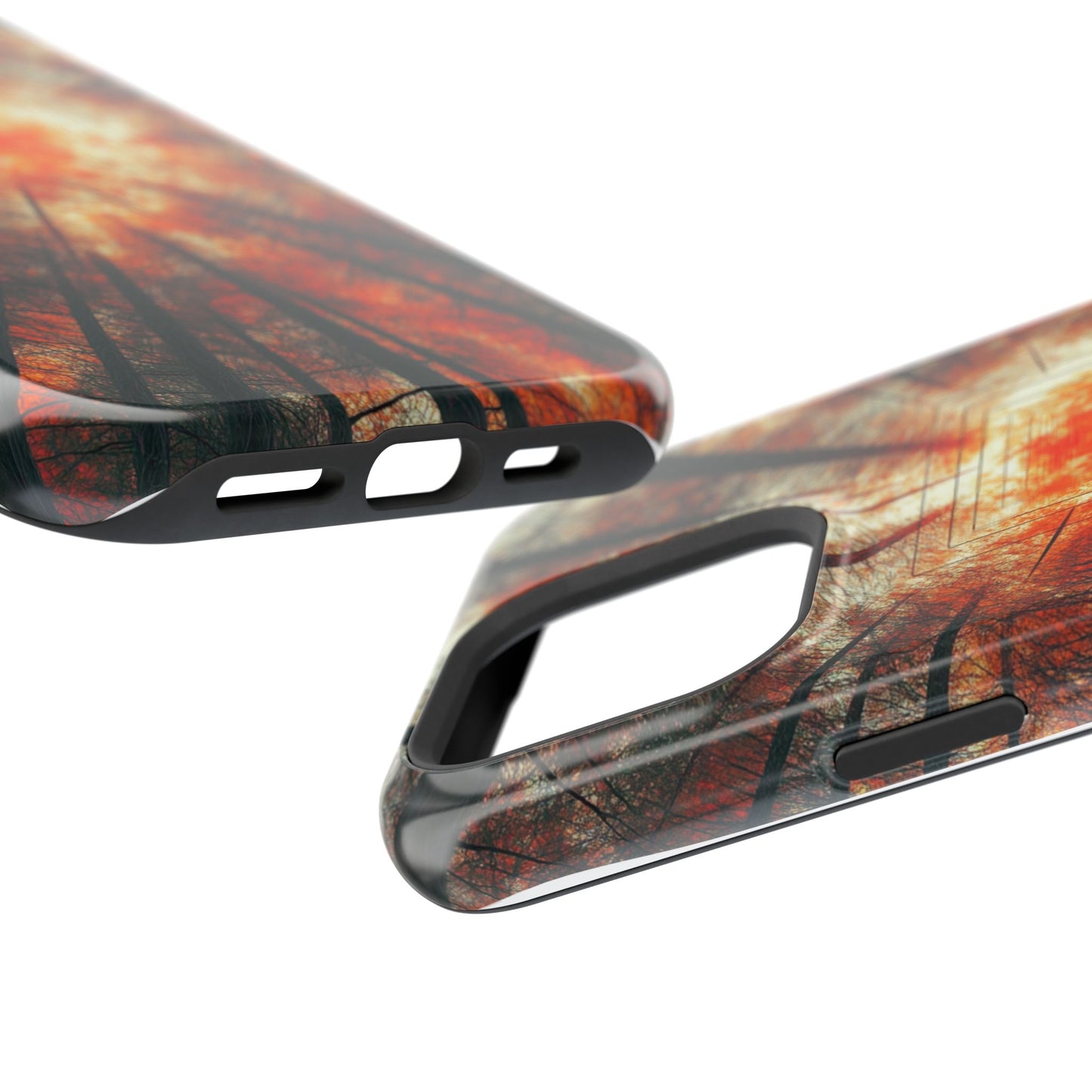 Wireless Charging Tough iPhone Case - Autumn Trees Art by Moxie-Jay