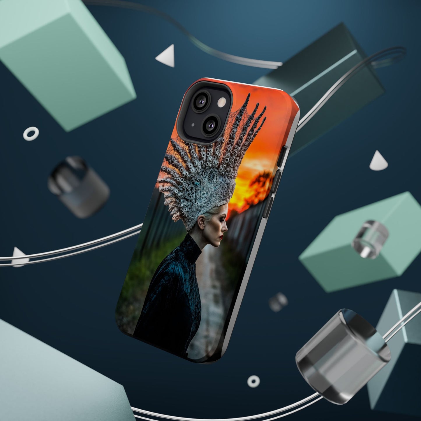 Sunset Goddess" Magnetic Wireless Charging iPhone Case by Moxie Jay
