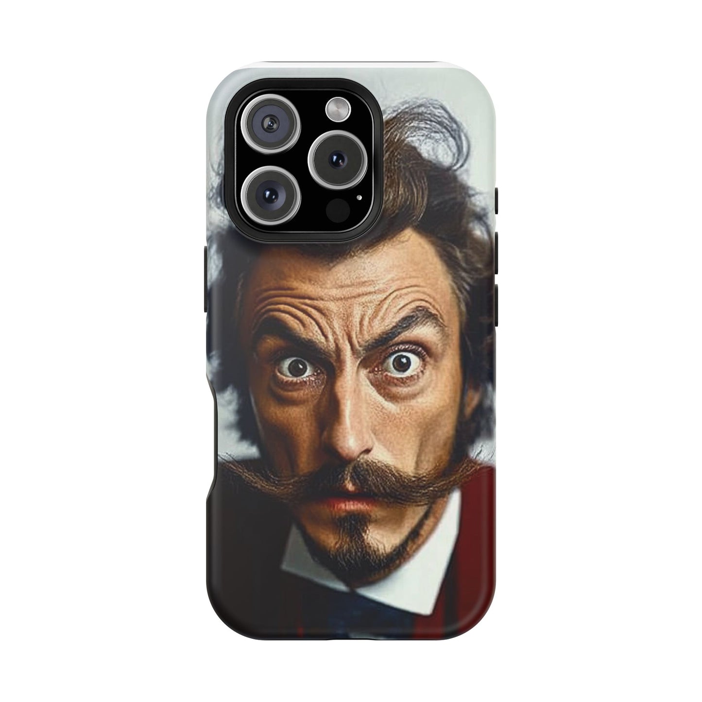 Luxurious Magnetic Wireless Charging Tough iPhone Case - “Close-Up Salvador Dali” by Moxie-Jay