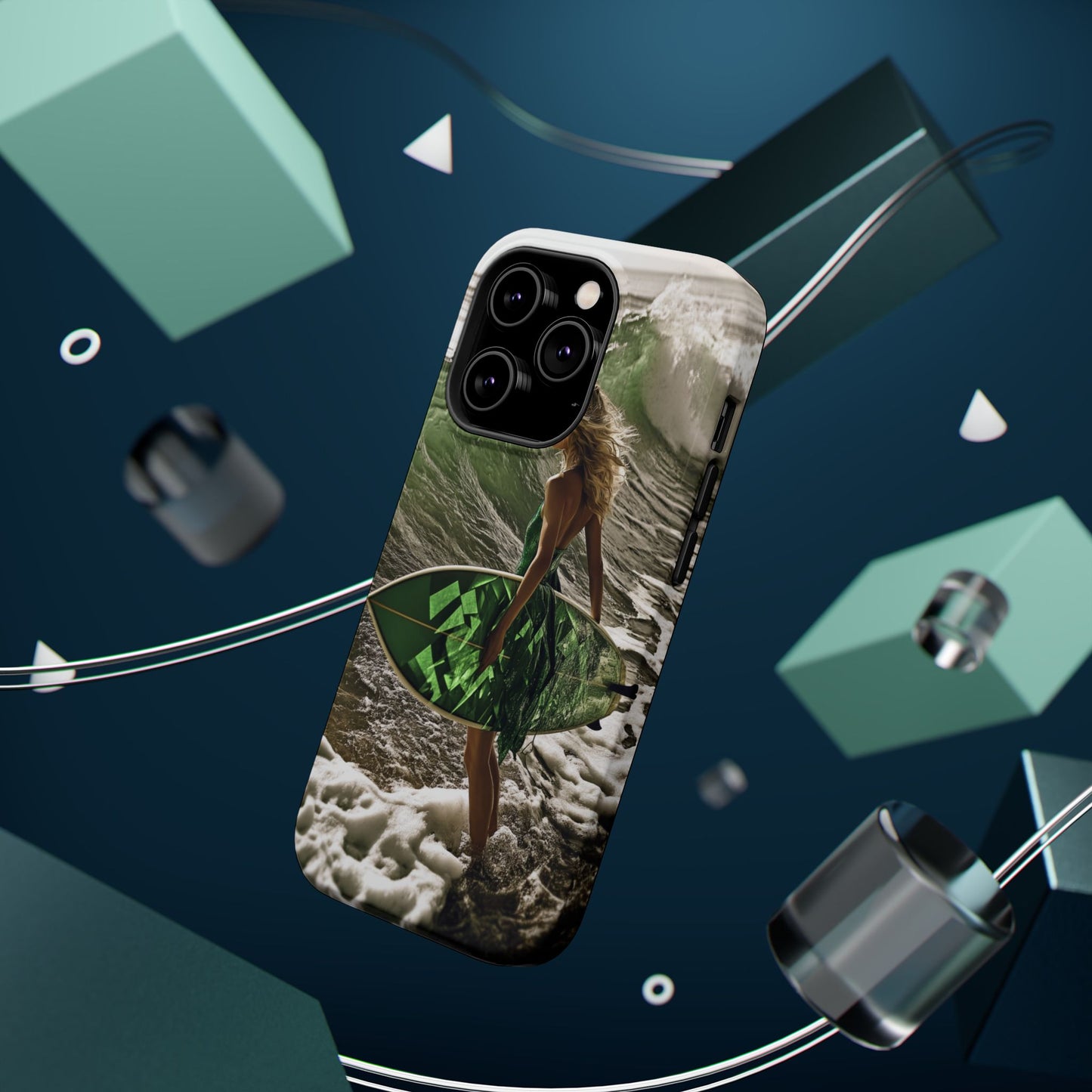 Surf's Up Chic" Luxury Magnetic Wireless Charging iPhone Case by Moxie Jay