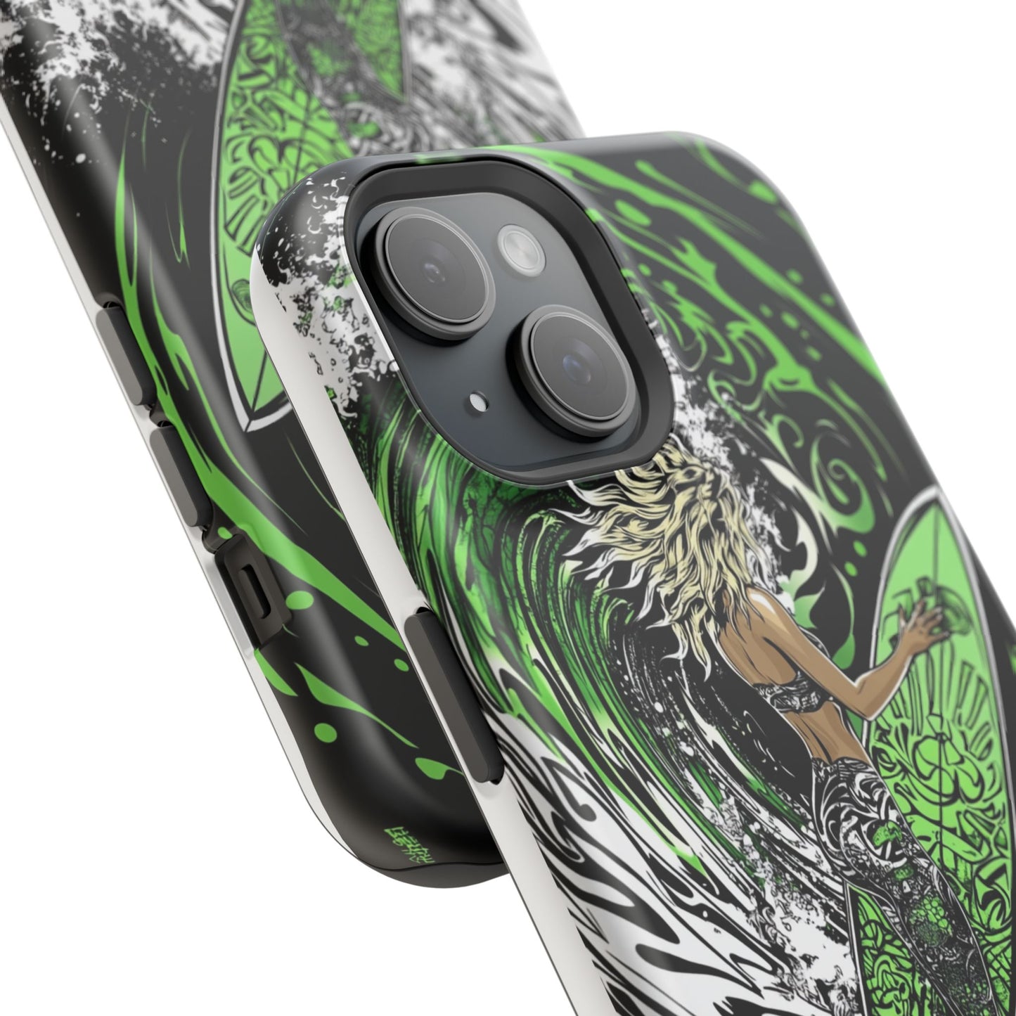 Luxurious Magnetic Wireless Charging Tough iPhone Case - "Surf's Up" by Moxie-Jay