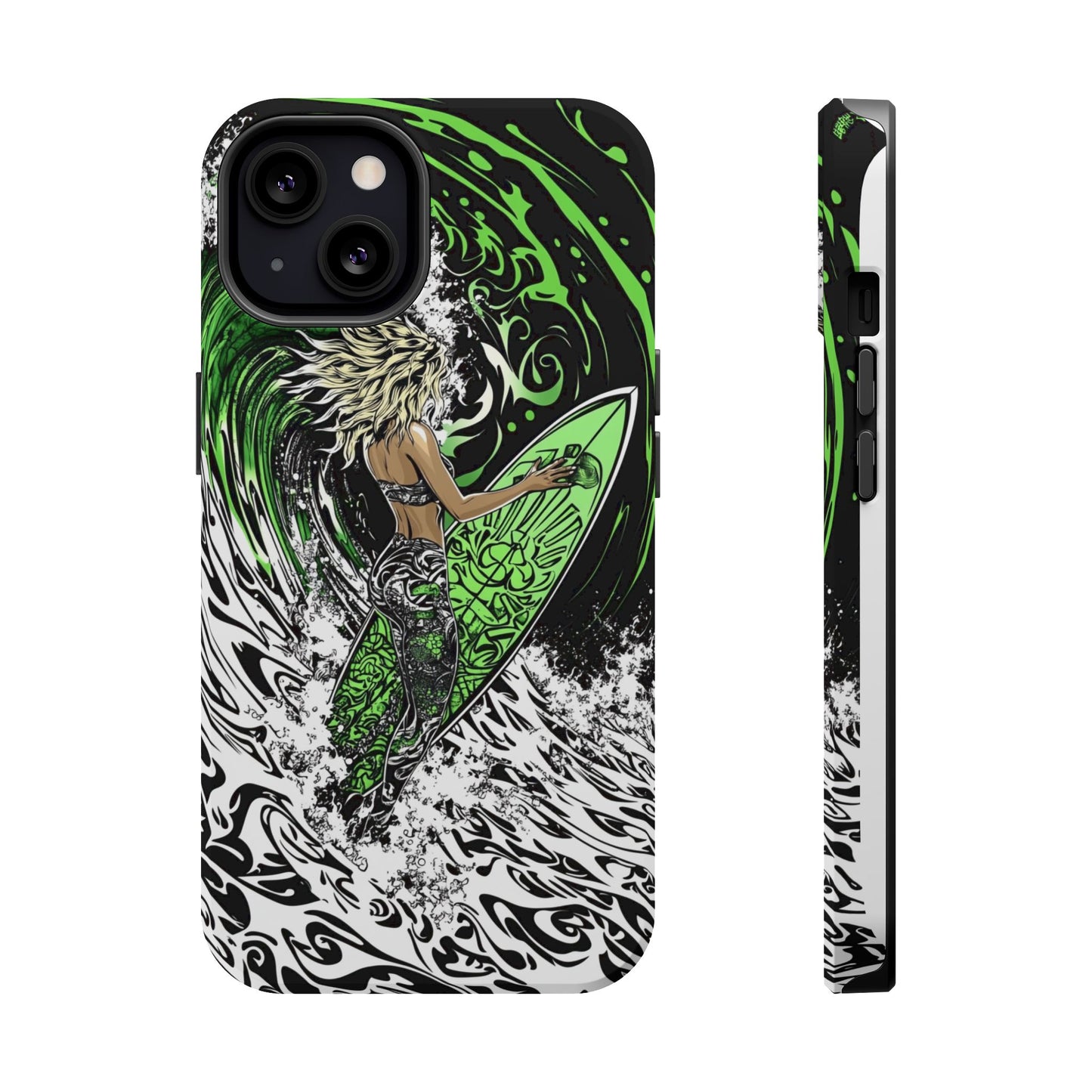 Luxurious Magnetic Wireless Charging Tough iPhone Case - "Surf's Up" by Moxie-Jay