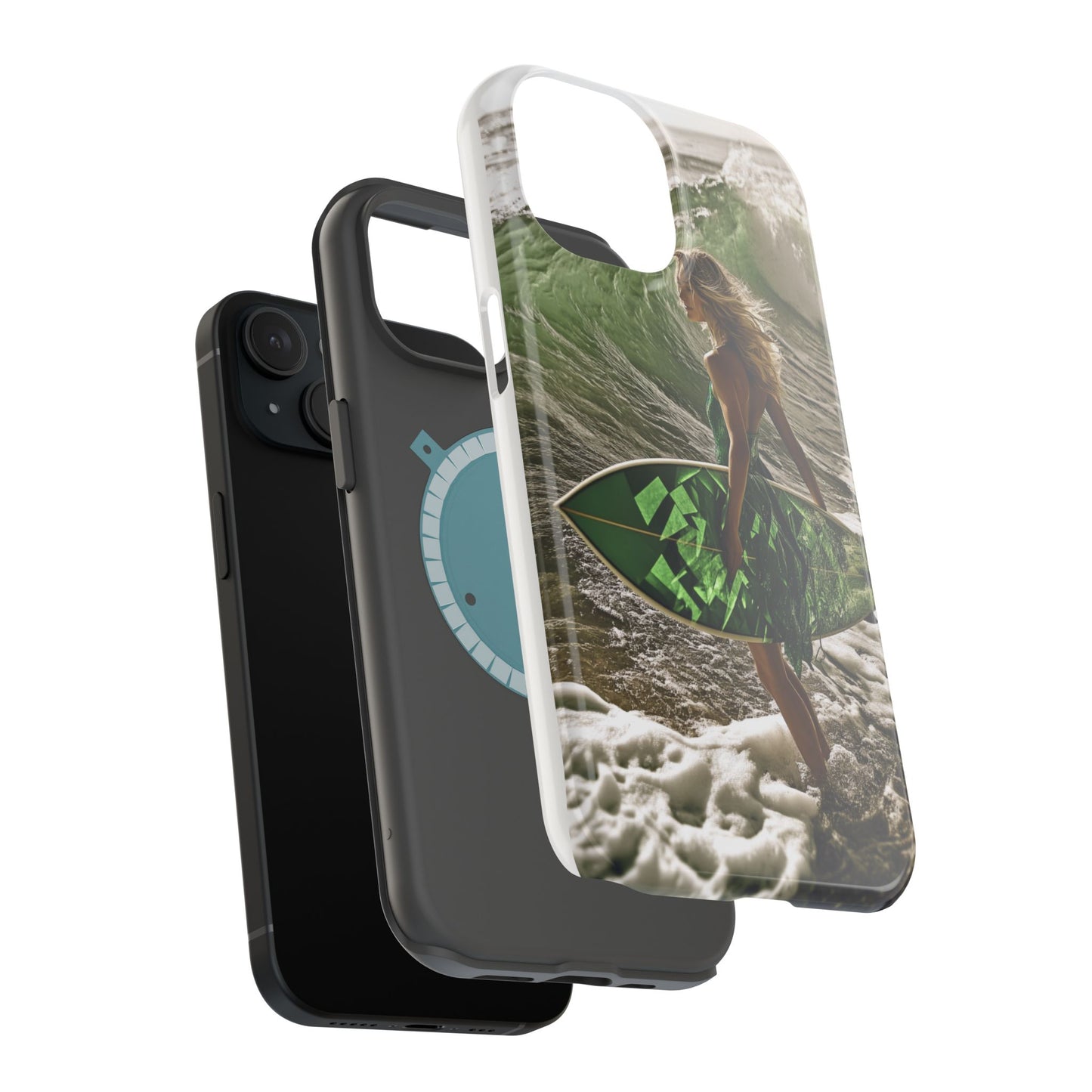 Surf's Up Chic" Luxury Magnetic Wireless Charging iPhone Case by Moxie Jay