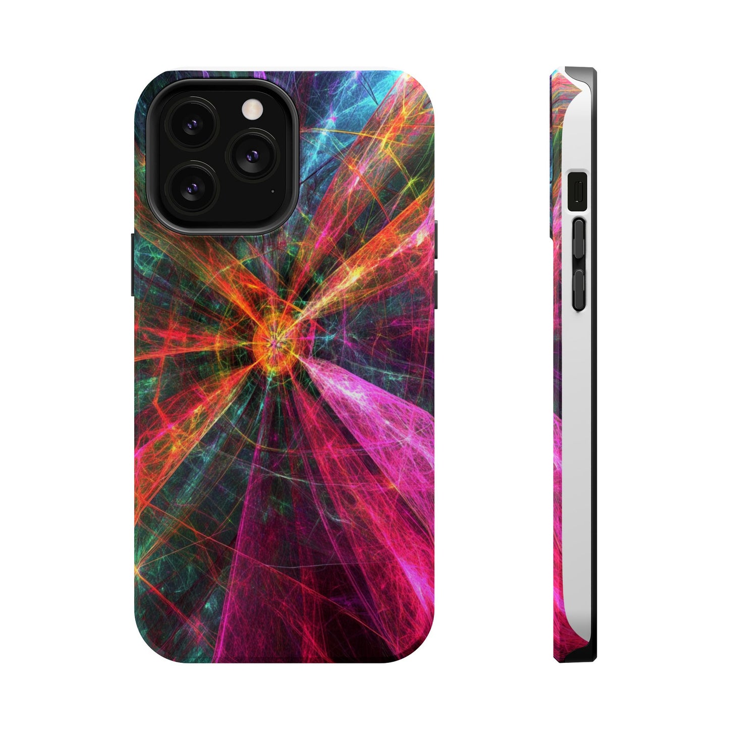 Luxurious Magnetic Wireless Charging Tough iPhone Case - “Trippy Starburst” by Moxie-Jay