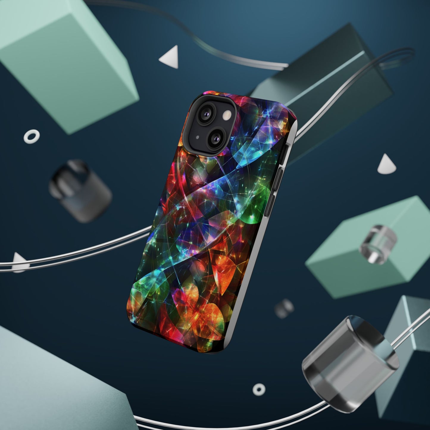 iPhone Case with Neon Colors Art by Moxie-Jay