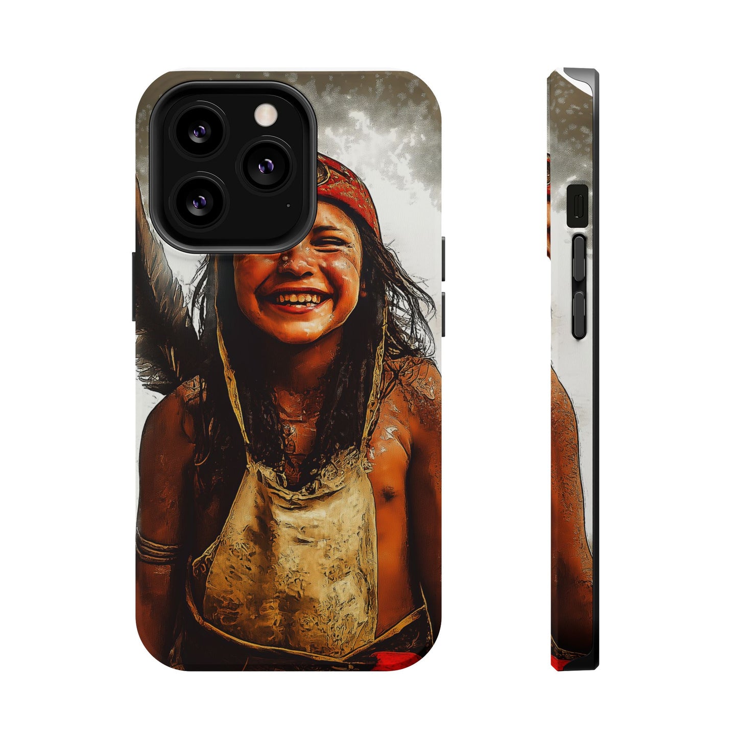 Luxurious Magnetic Wireless Charging Tough iPhone Case - Native Heritage Art by Moxie-Jay