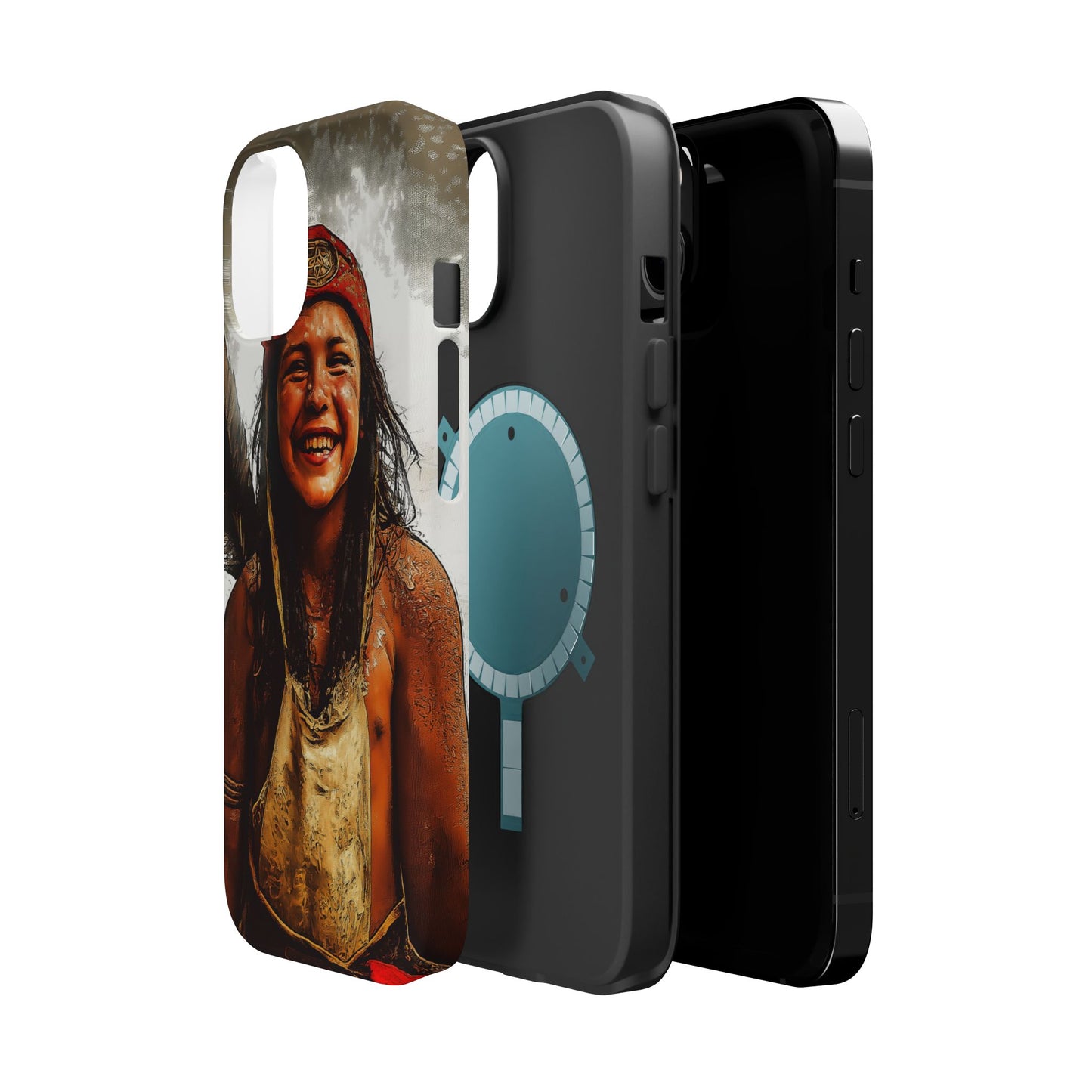 Luxurious Magnetic Wireless Charging Tough iPhone Case - Native Heritage Art by Moxie-Jay