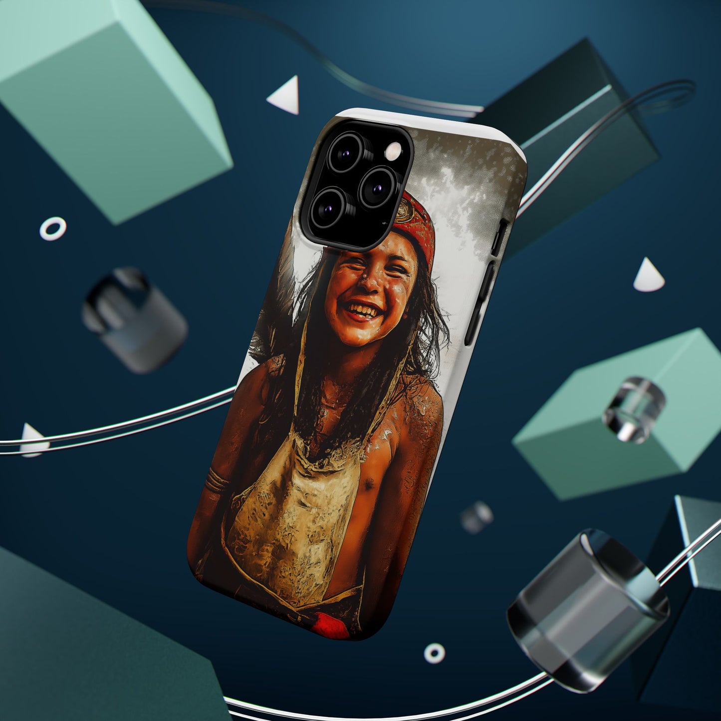 Luxurious Magnetic Wireless Charging Tough iPhone Case - Native Heritage Art by Moxie-Jay
