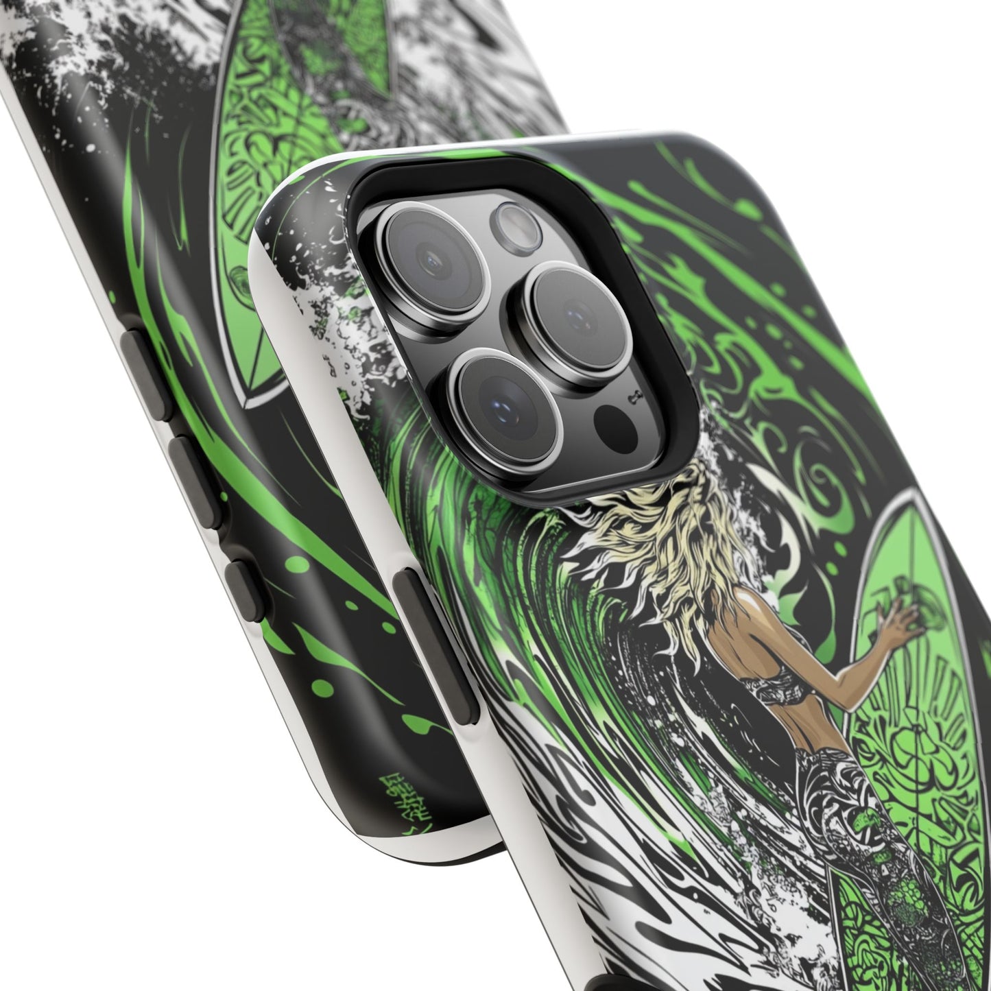 Luxurious Magnetic Wireless Charging Tough iPhone Case - "Surf's Up" by Moxie-Jay