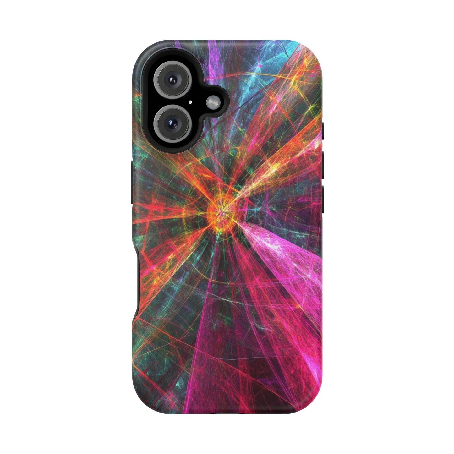 Luxurious Magnetic Wireless Charging Tough iPhone Case - “Trippy Starburst” by Moxie-Jay