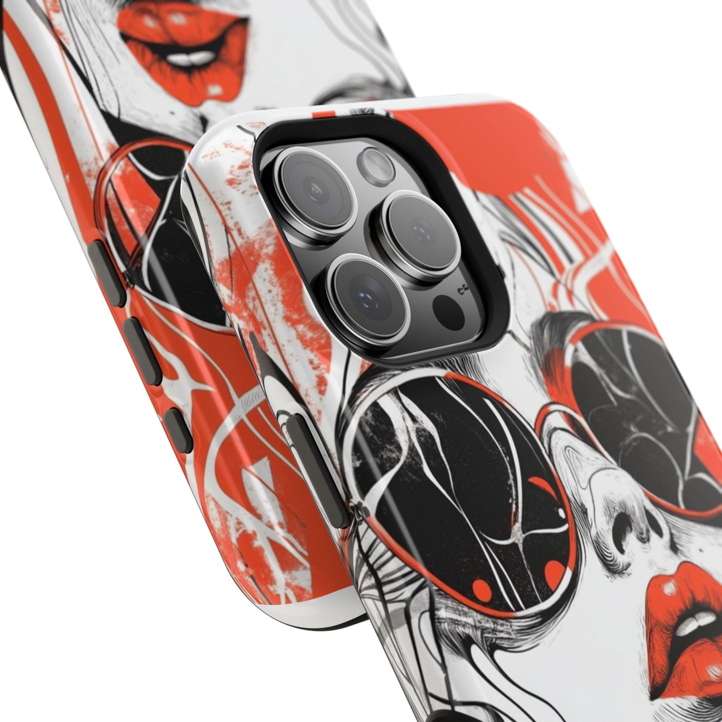 Artistic Magnetic Tough Case for iPhone - Stylish Protection with Bold Design