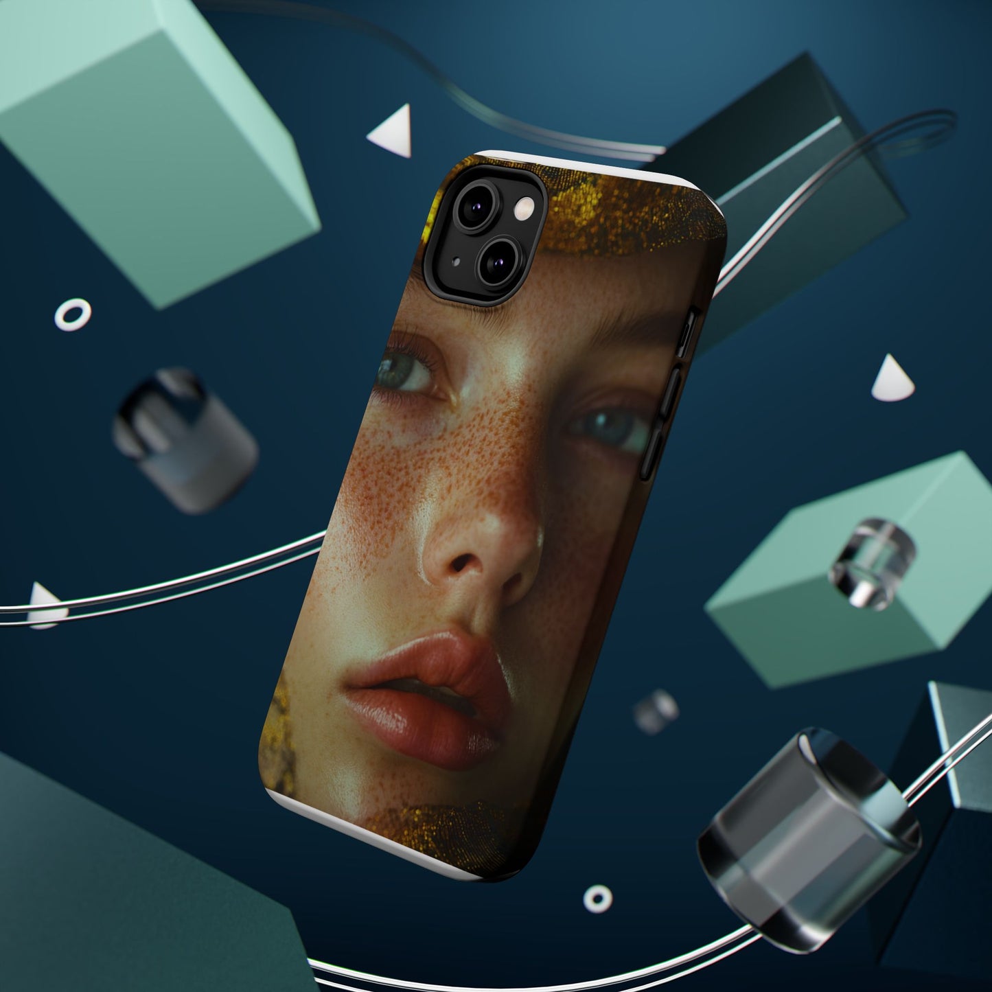 Phone Case - Close Up Girl with Freckles Photography Magnetic Tough Cases