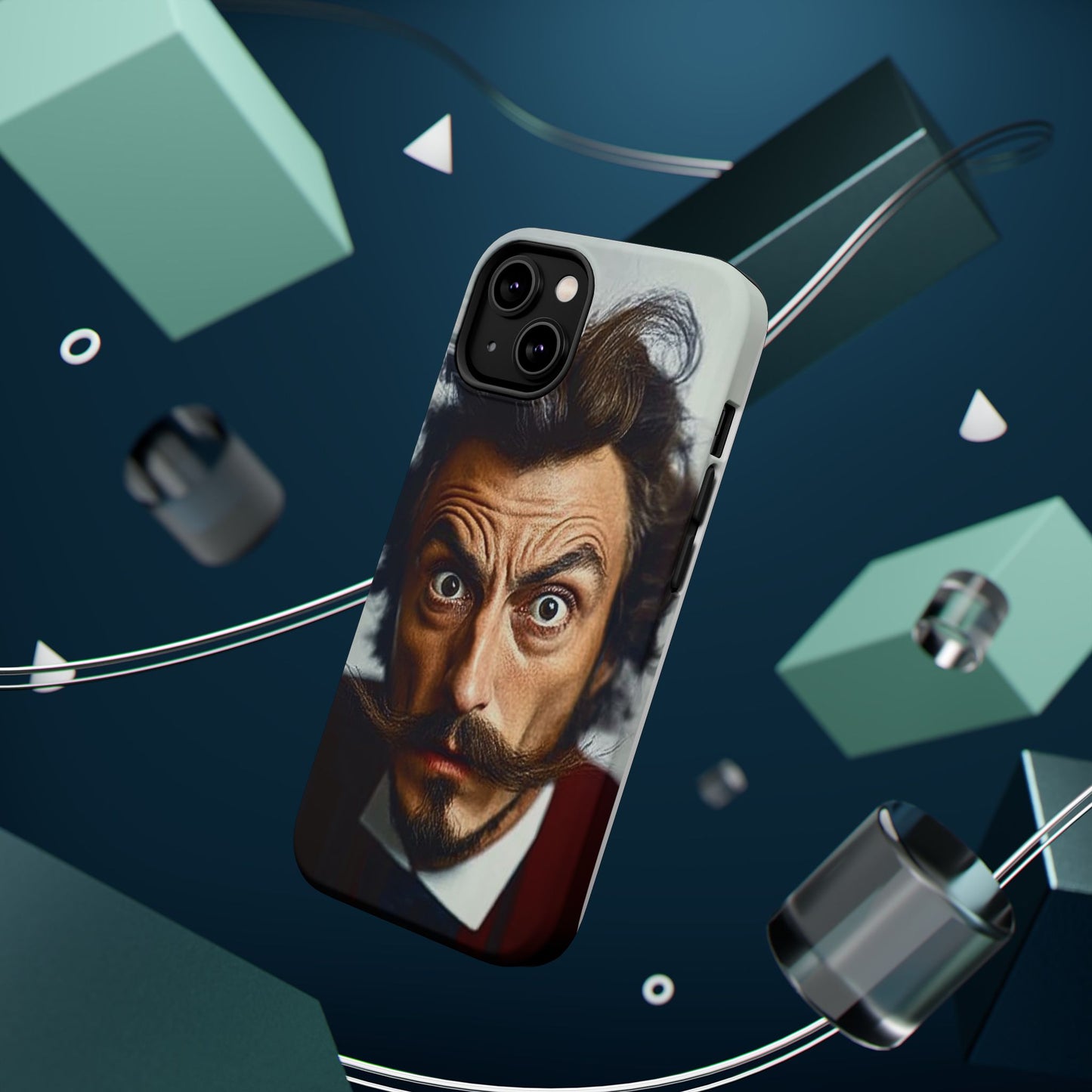 Luxurious Magnetic Wireless Charging Tough iPhone Case - “Close-Up Salvador Dali” by Moxie-Jay