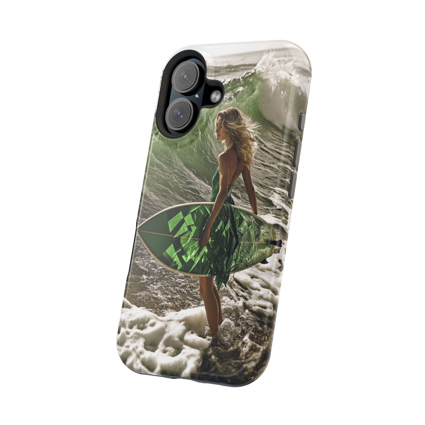 Surf's Up Chic" Luxury Magnetic Wireless Charging iPhone Case by Moxie Jay