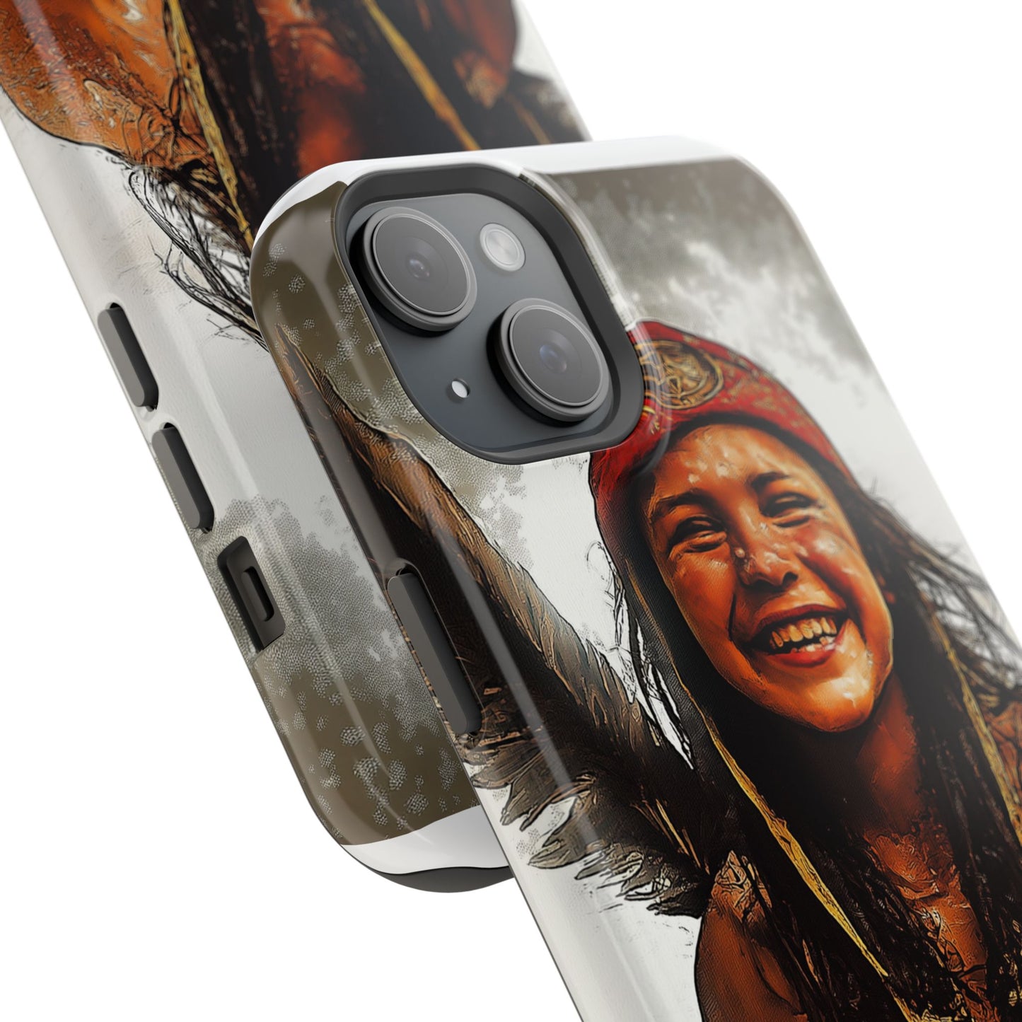 Luxurious Magnetic Wireless Charging Tough iPhone Case - Native Heritage Art by Moxie-Jay
