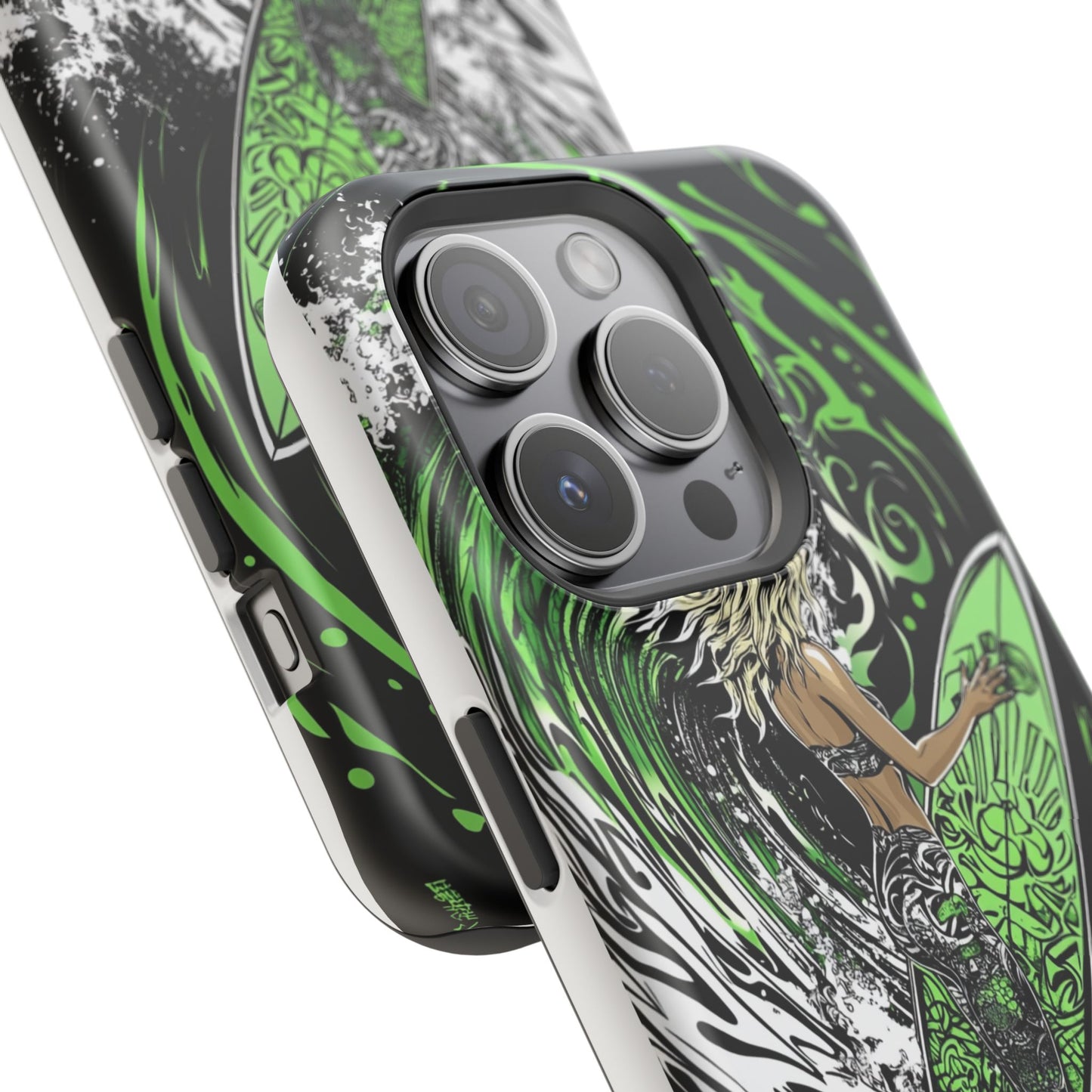 Luxurious Magnetic Wireless Charging Tough iPhone Case - "Surf's Up" by Moxie-Jay