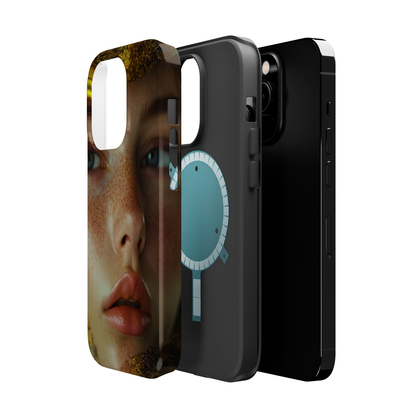 Phone Case - Close Up Girl with Freckles Photography Magnetic Tough Cases