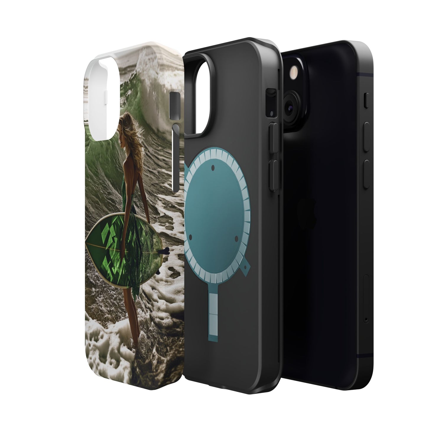 Surf's Up Chic" Luxury Magnetic Wireless Charging iPhone Case by Moxie Jay