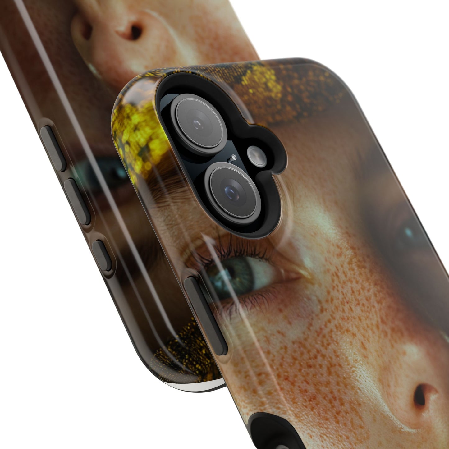 Phone Case - Close Up Girl with Freckles Photography Magnetic Tough Cases