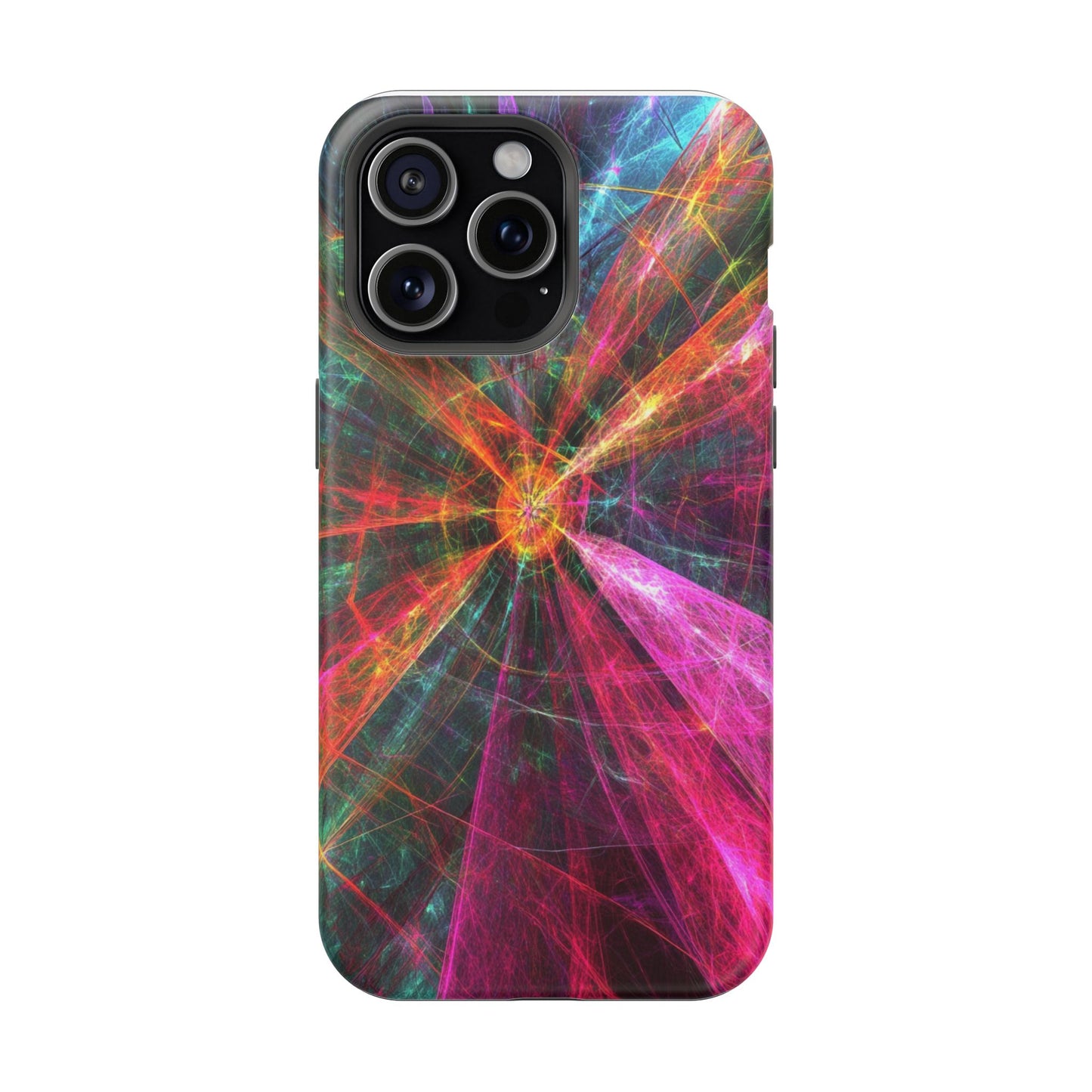 Luxurious Magnetic Wireless Charging Tough iPhone Case - “Trippy Starburst” by Moxie-Jay