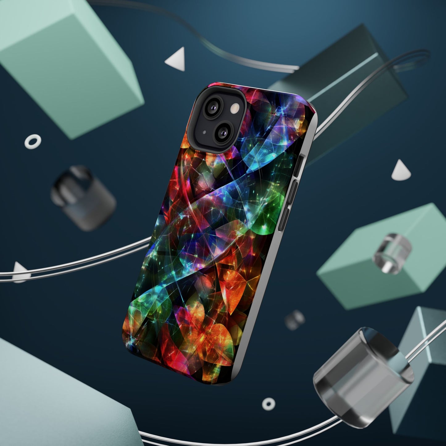 iPhone Case with Neon Colors Art by Moxie-Jay