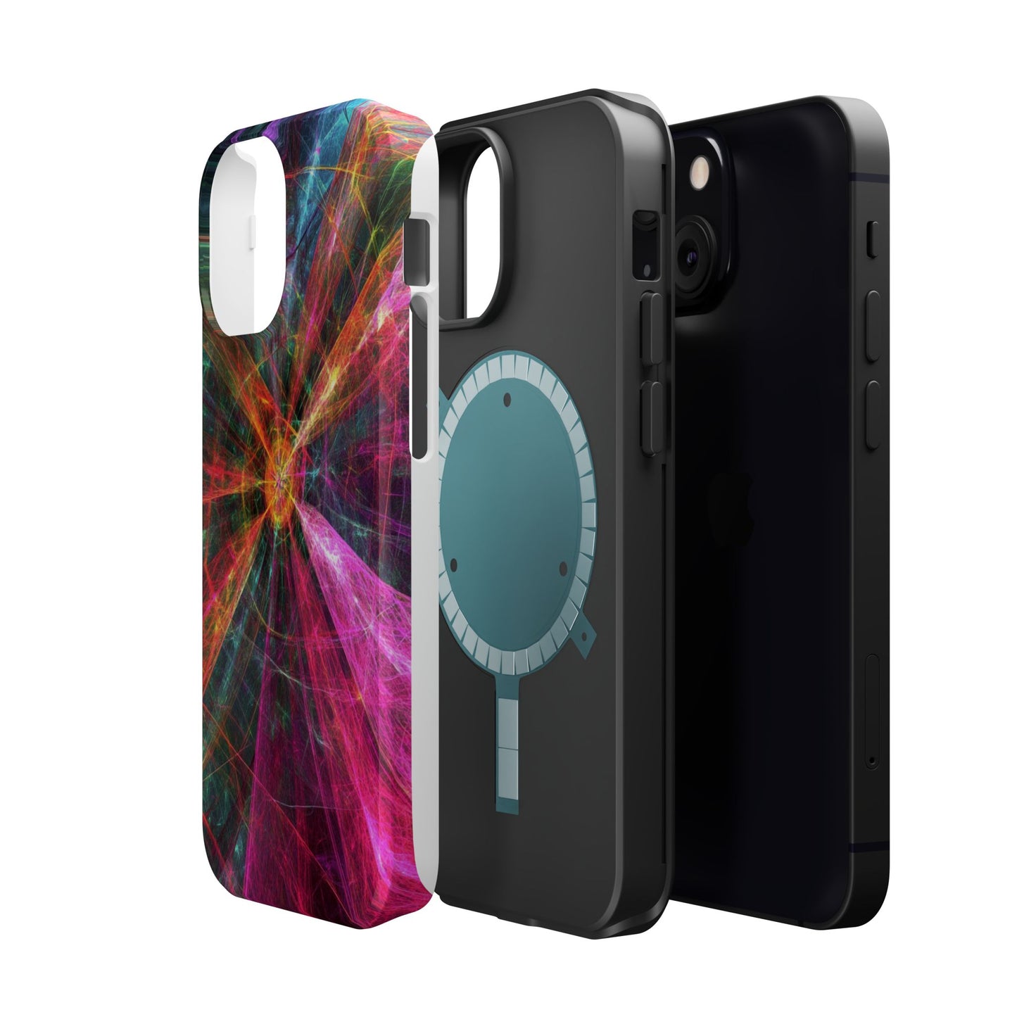 Luxurious Magnetic Wireless Charging Tough iPhone Case - “Trippy Starburst” by Moxie-Jay