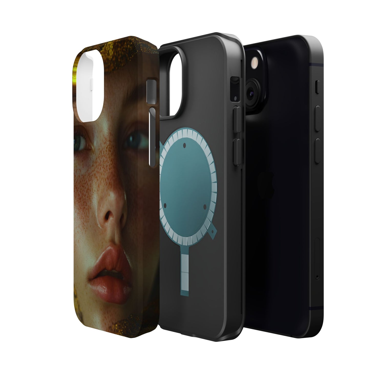 Phone Case - Close Up Girl with Freckles Photography Magnetic Tough Cases