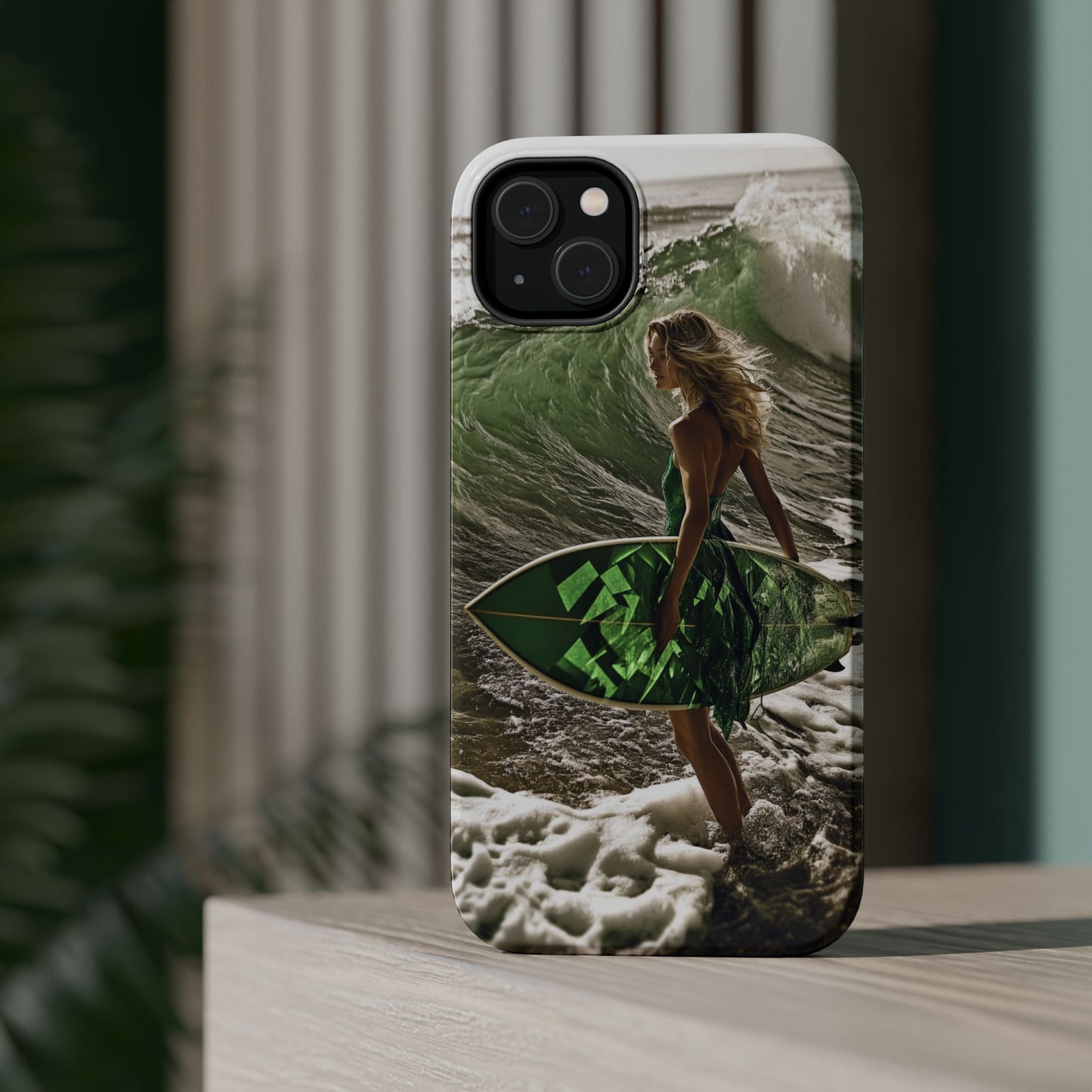 Surf's Up Chic" Luxury Magnetic Wireless Charging iPhone Case by Moxie Jay