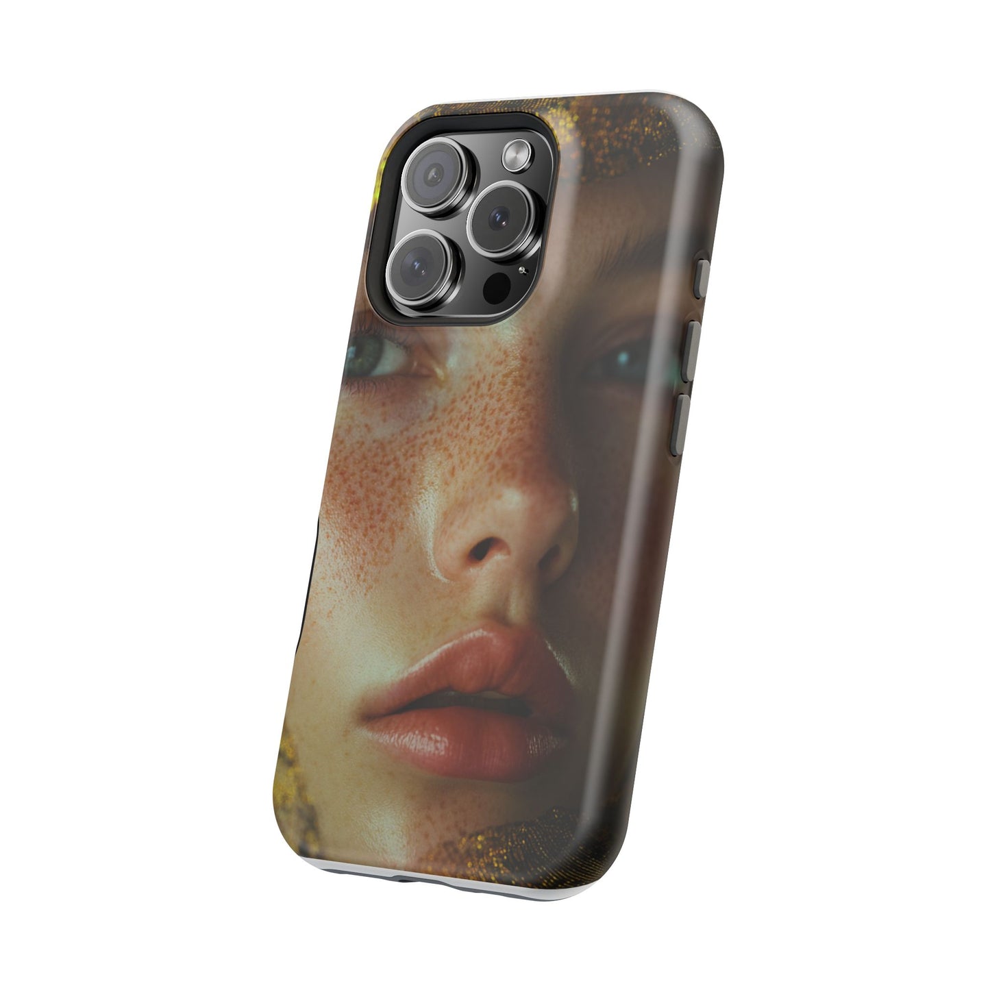 Phone Case - Close Up Girl with Freckles Photography Magnetic Tough Cases