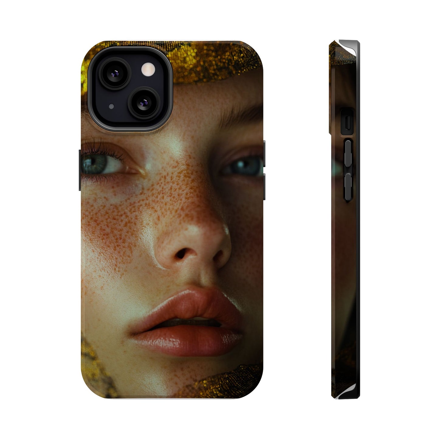 Phone Case - Close Up Girl with Freckles Photography Magnetic Tough Cases