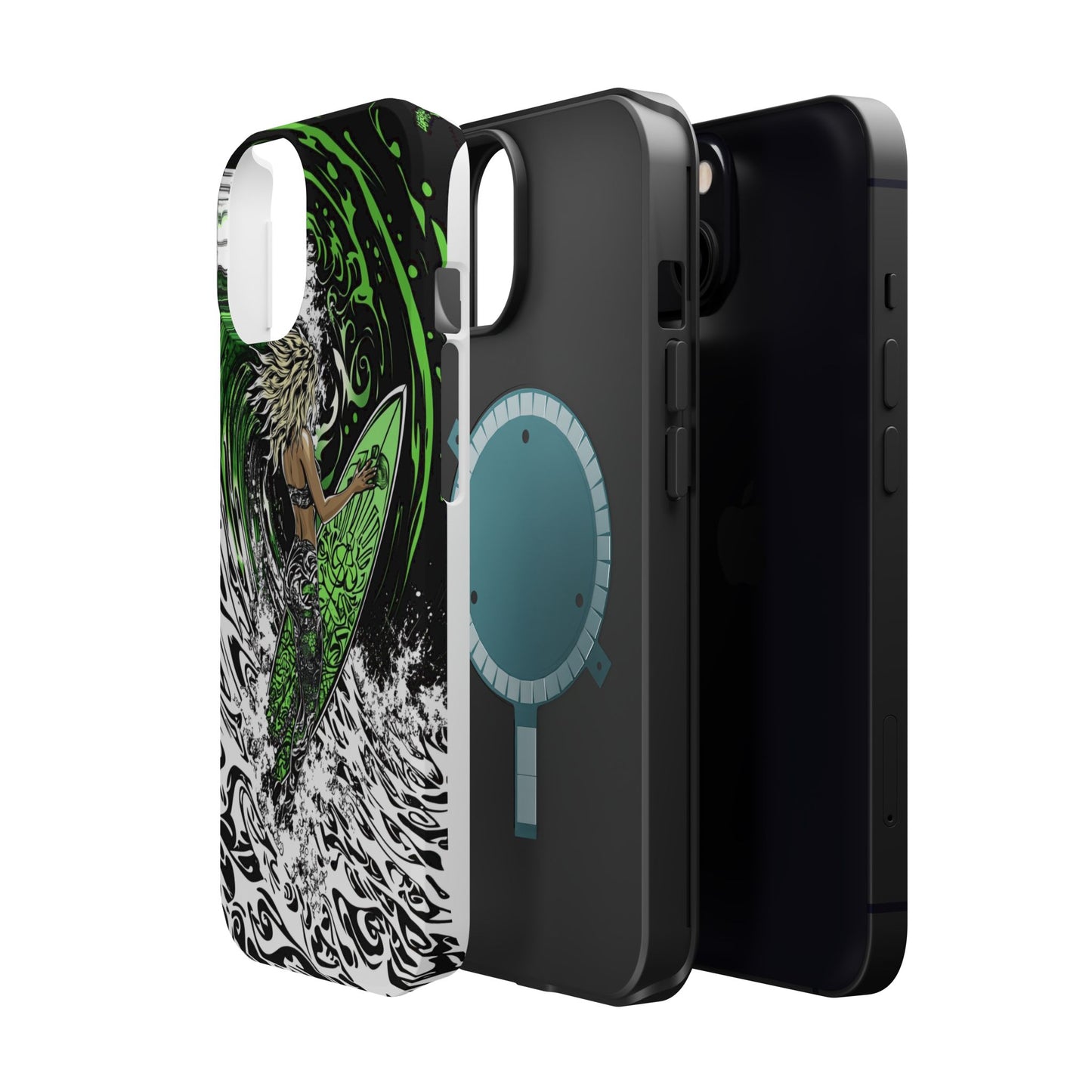 Luxurious Magnetic Wireless Charging Tough iPhone Case - "Surf's Up" by Moxie-Jay