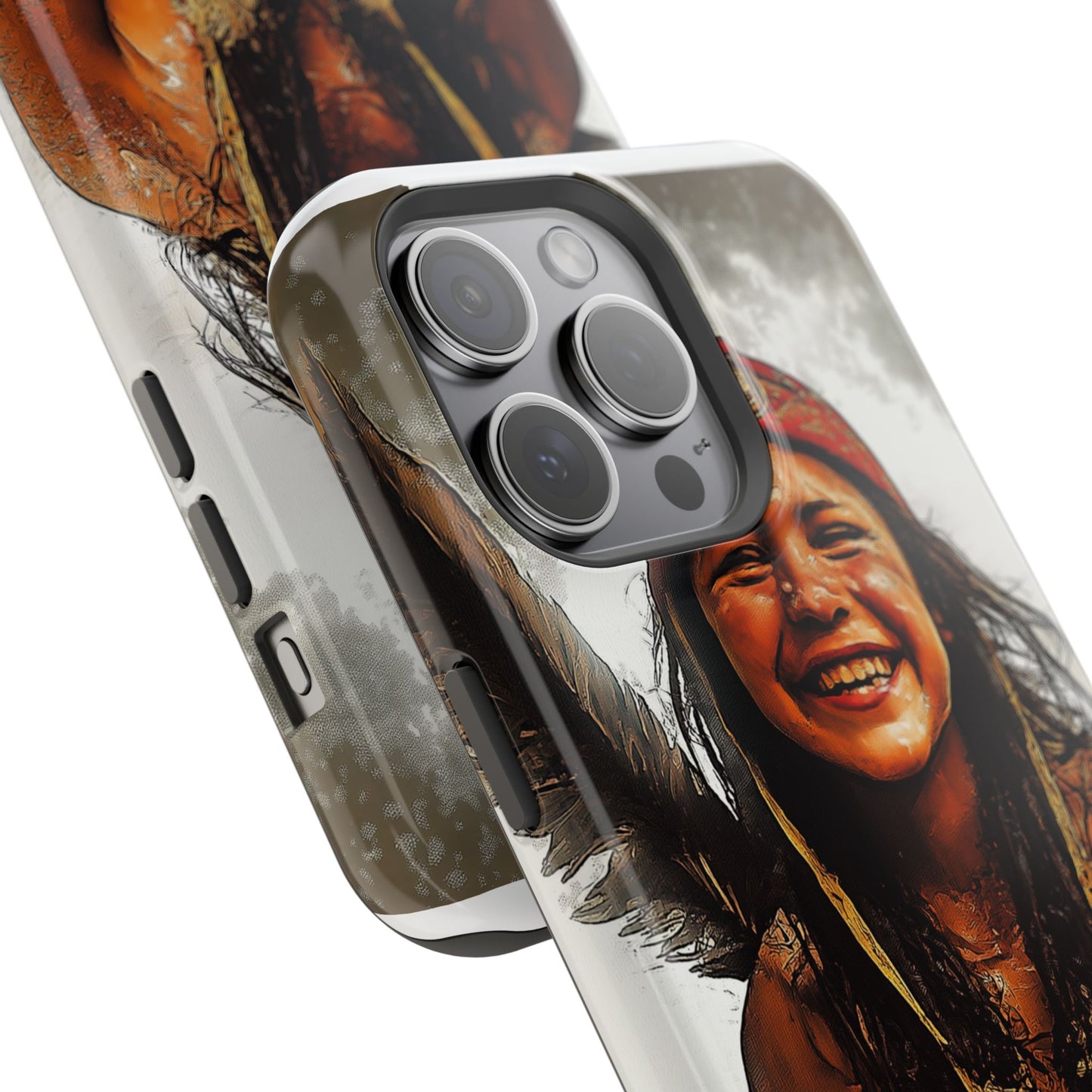 Luxurious Magnetic Wireless Charging Tough iPhone Case - Native Heritage Art by Moxie-Jay
