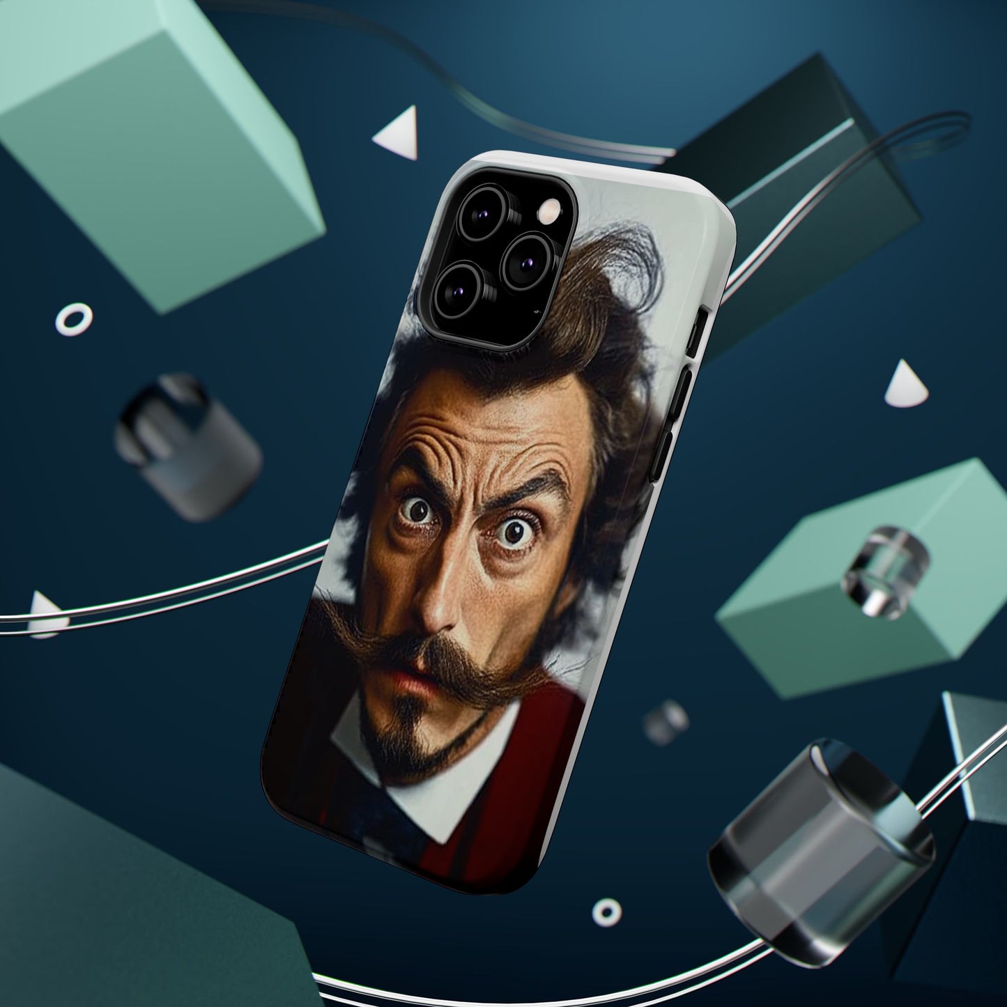 Luxurious Magnetic Wireless Charging Tough iPhone Case - “Close-Up Salvador Dali” by Moxie-Jay