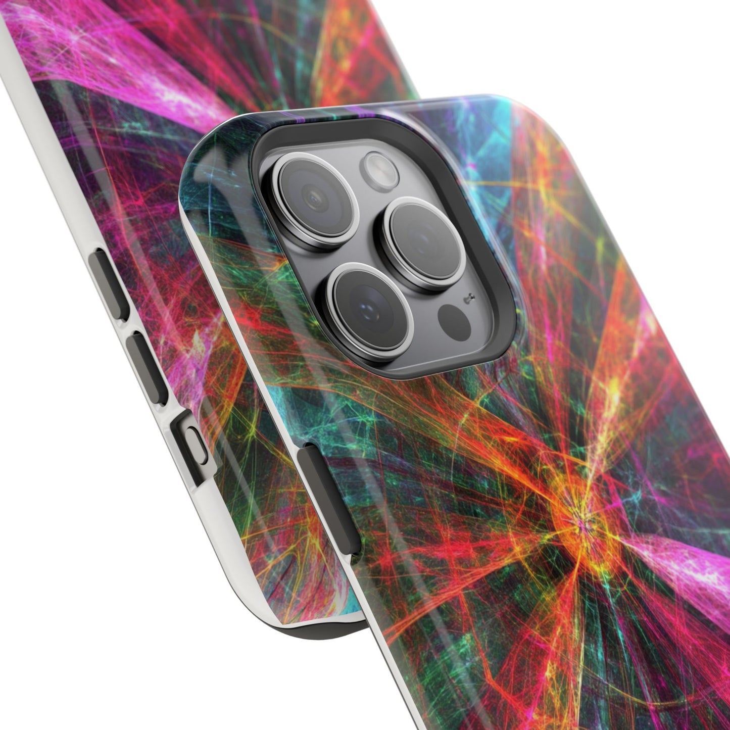 Luxurious Magnetic Wireless Charging Tough iPhone Case - “Trippy Starburst” by Moxie-Jay